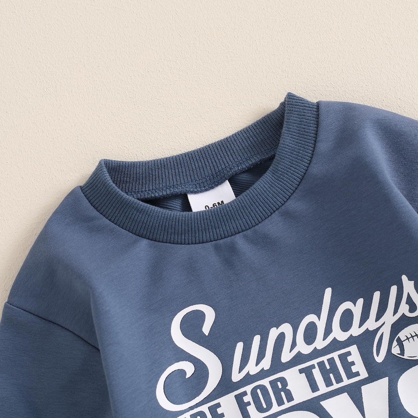 ZyHwShine Kleinkind Baby Jungen Fußball Outfit On Sundays We Watch Football with Daddy Sweatshirt Top Pants Infant Fall Clothes