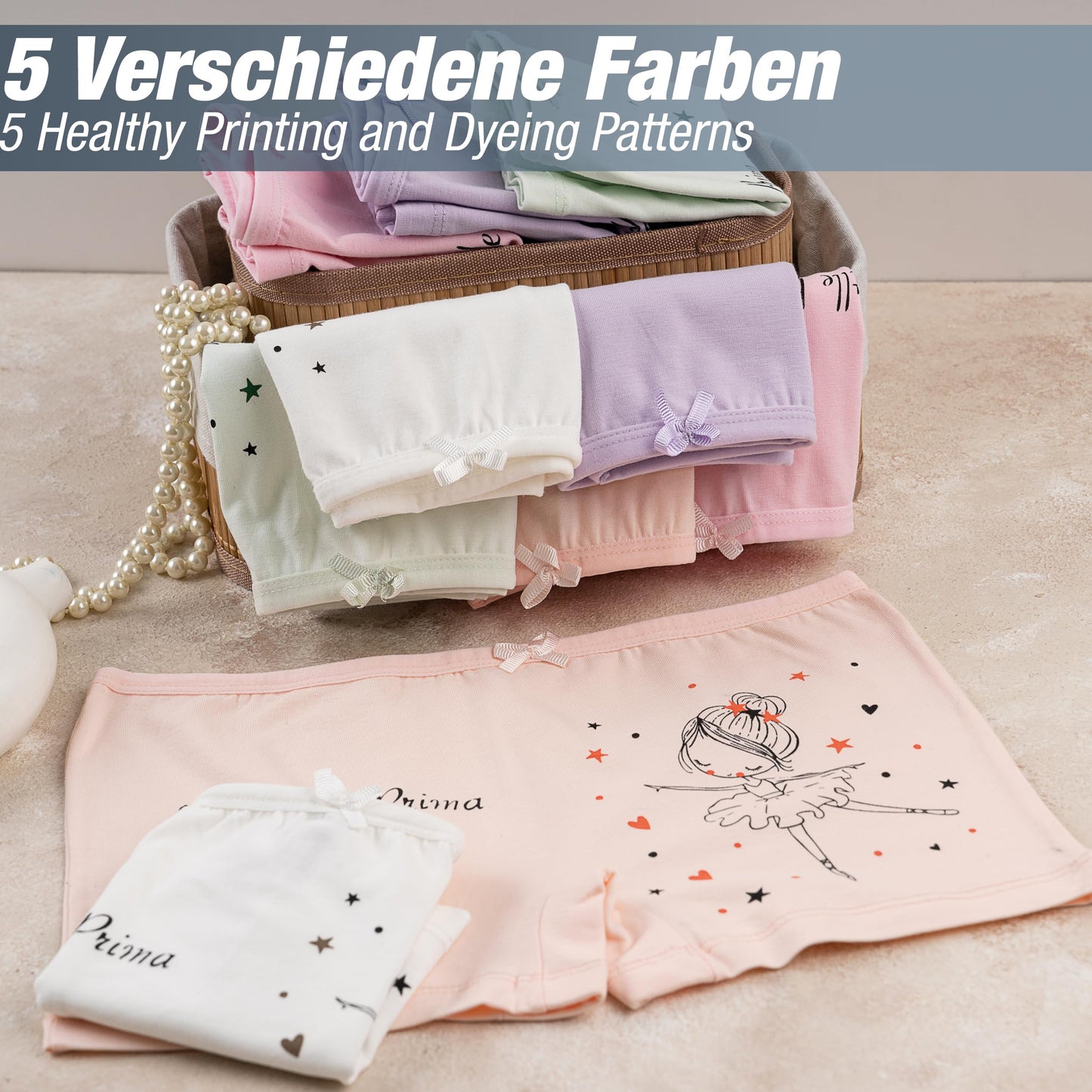LOREZA ® 10er Pack Mädchen Pantys Boxershorts Unterwäsche aus Baumwolle - Gr. 92-170