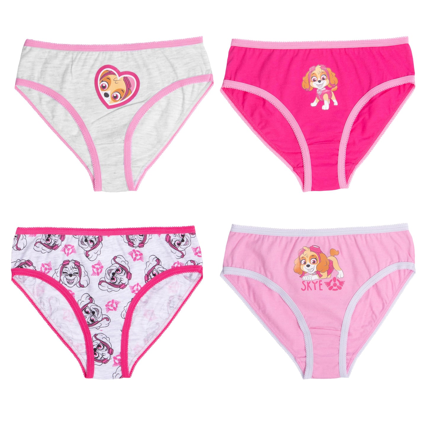 Paw Patrol - Girls' Underwear, Kids' Panties, Briefs, Pink (4-pack)