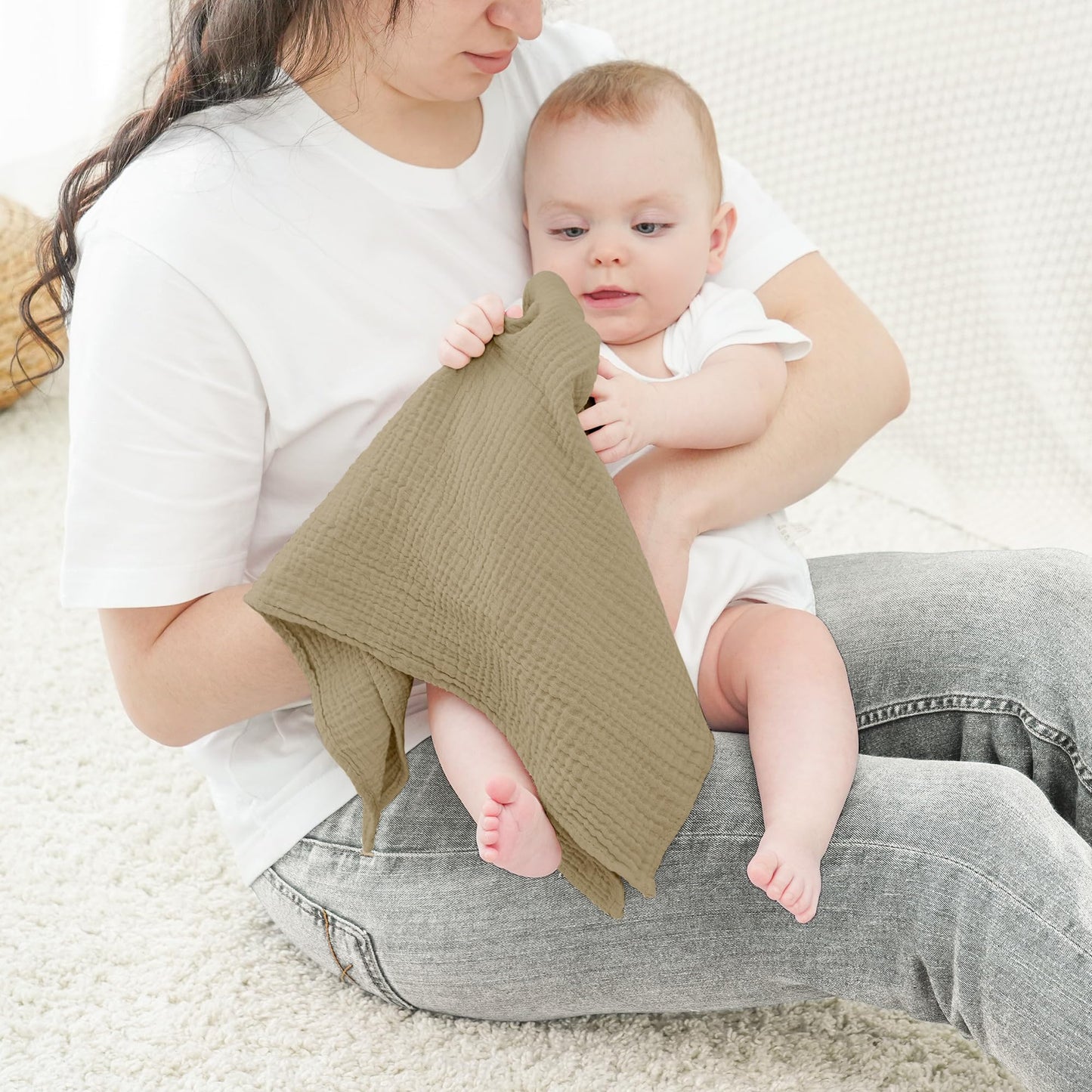 Bearmoss Moltontücher Baby 100% Baumwolle Weiche Spucktücher Baby,Atmungsaktiv und Extrem Saugfähig Musselin Tuch für Saugstark Mulltücher 6er 60x60 cm (Dinosaurier)