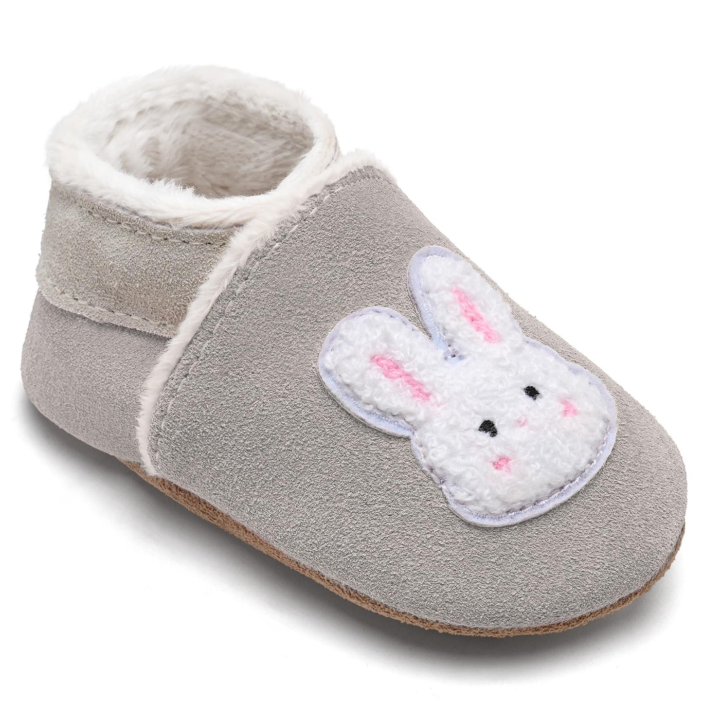IceUnicorn Baby's Crawling Shoes, Winter First Walking Shoes, Baby Lined Leather Shoes, Soft Leather, Suede Soles, Leather Slippers