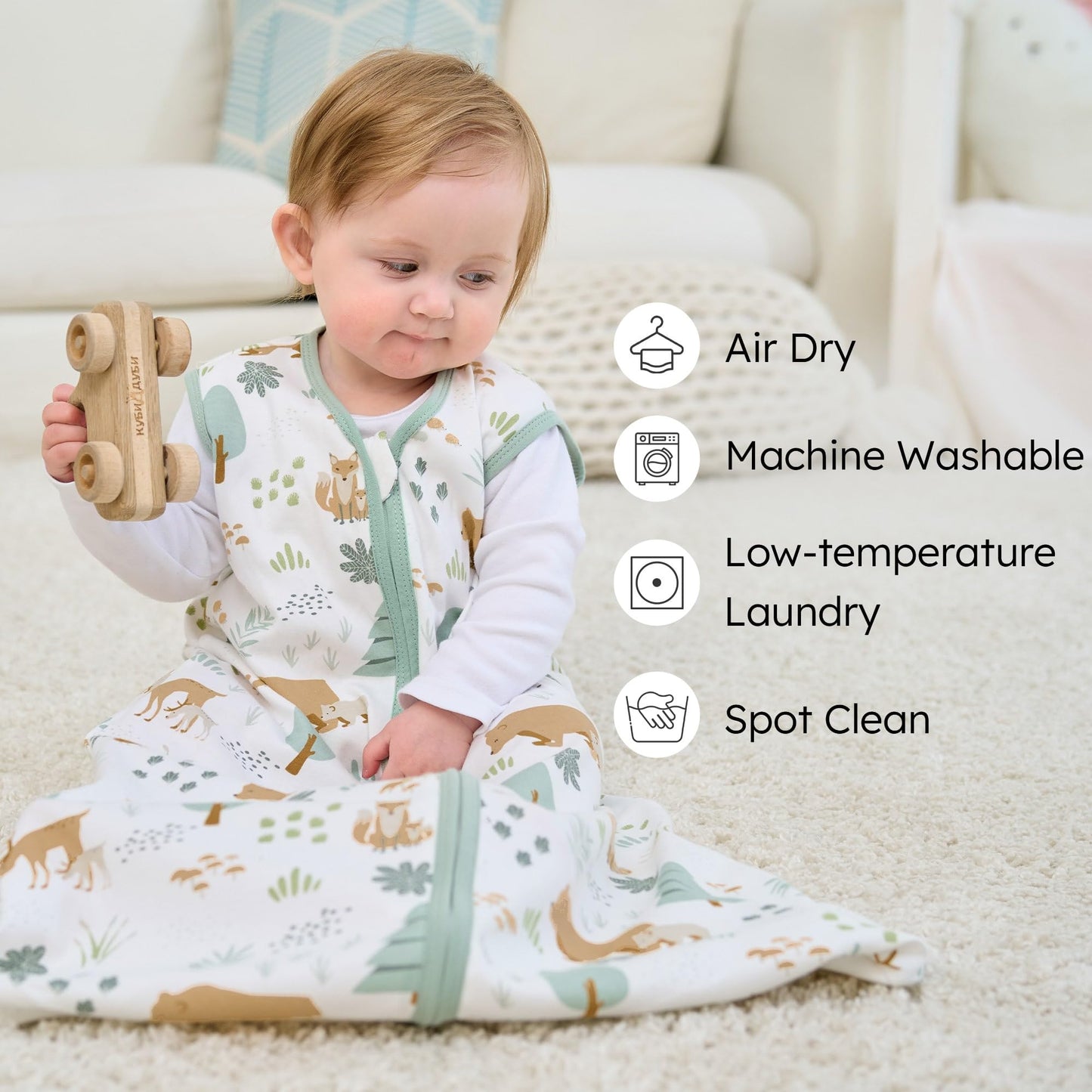 FIEMOL Baby Sleeping Bag 2.5 Tog 0-6 Months, Winter Cotton Newborn Baby Sleeping Bag, Wearable Blanket for Infants and Toddlers, 2-Way Zip Sleeping Bag, 67 cm, Rainbow