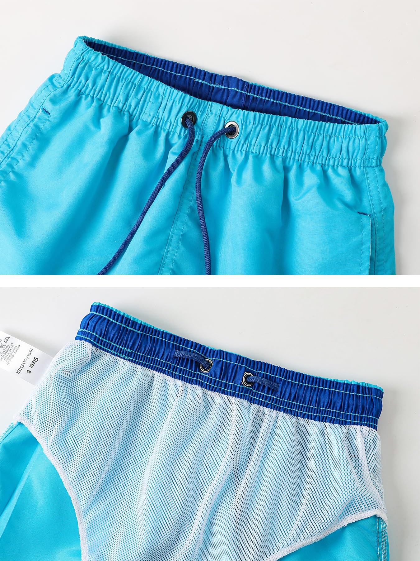 SERENYOU Boys' Board Shorts Children's Pattern Changing Swimming Shorts with Mesh Lining