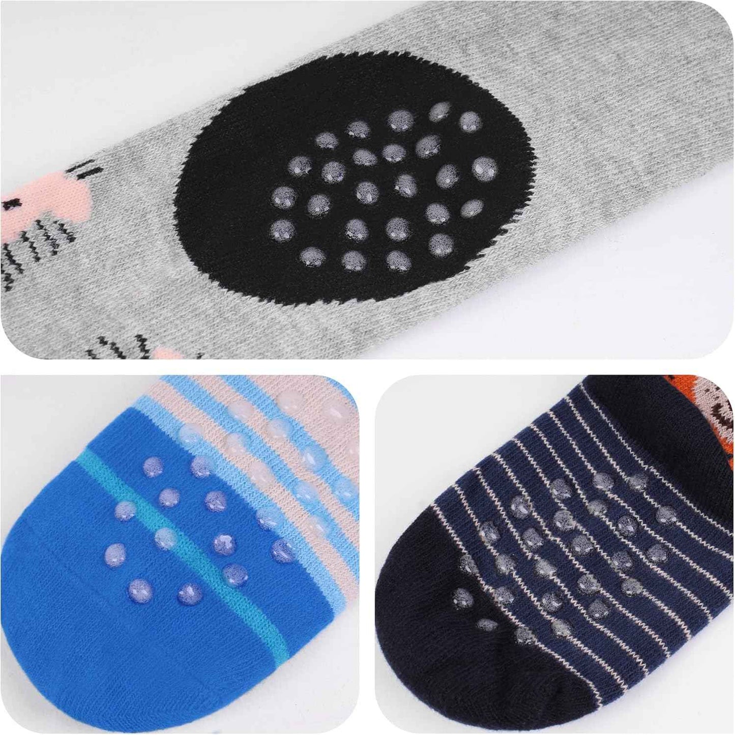 L&K-II Pack of 3 Crawling Tights Baby Girls Boys Tights with ABS Sole Non-Slip Nubs Car Aeroplane Lion Motif 2731
