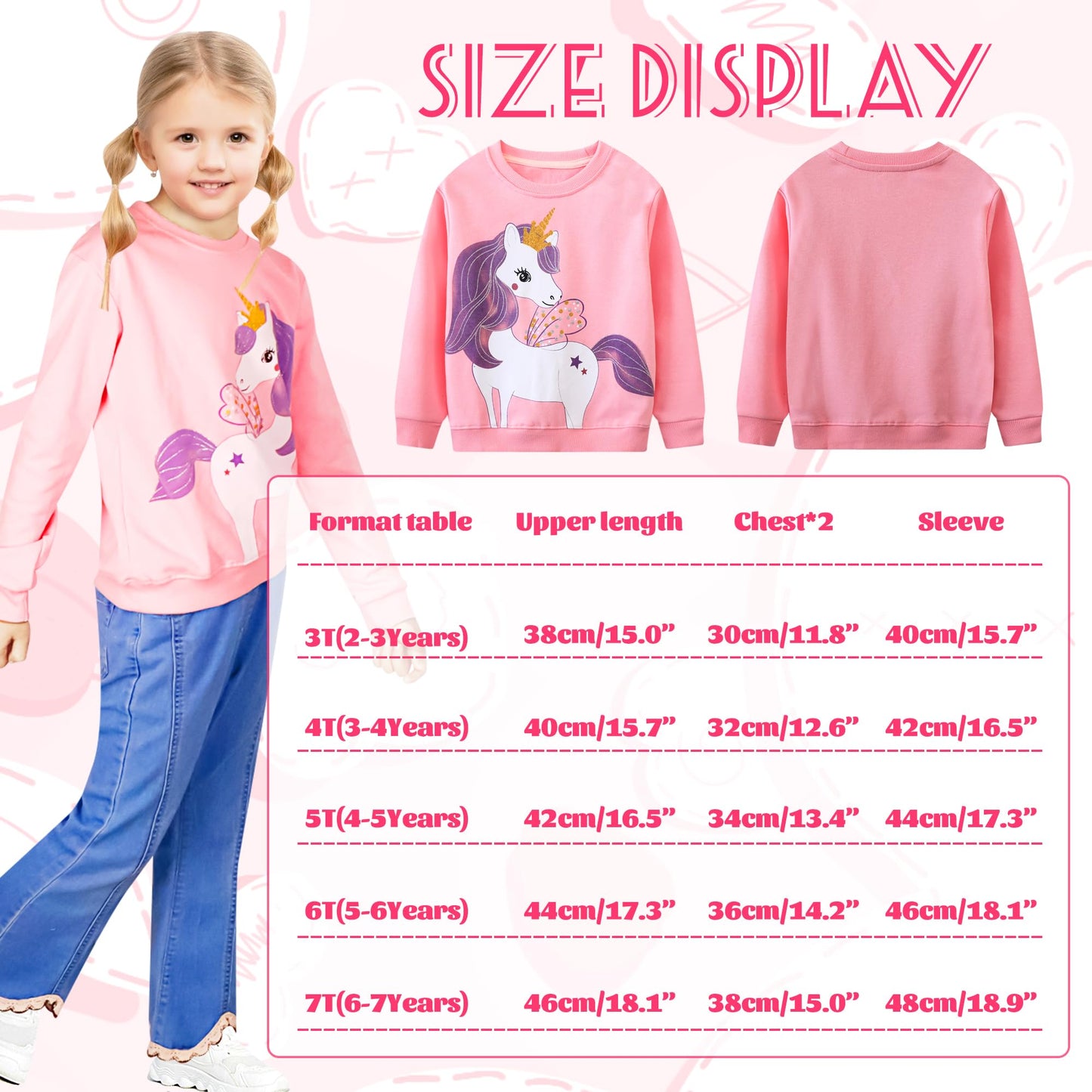 Baogaier Sweatshirt Mädchen Pullover Baumwolle Leichtgewicht Casual Sport Langarmshirt Pailletten Pelzig Tierdruck Kinder Kleidung Langarm Rundhalsausschnitt Tops 2-7 Jahre, Gr.92-122