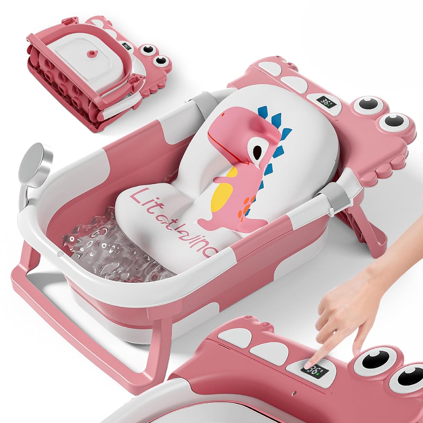 Faltbar Baby Badewanne Mit Rutschfestem Badewannensitz - Babywanne Xxl Mit Badethermometer - Von Der Geburt Bis 3 Jahre - Baby Bathtub - Babygeschenk - Geburtsgeschenke Für Mädchen & Jungen