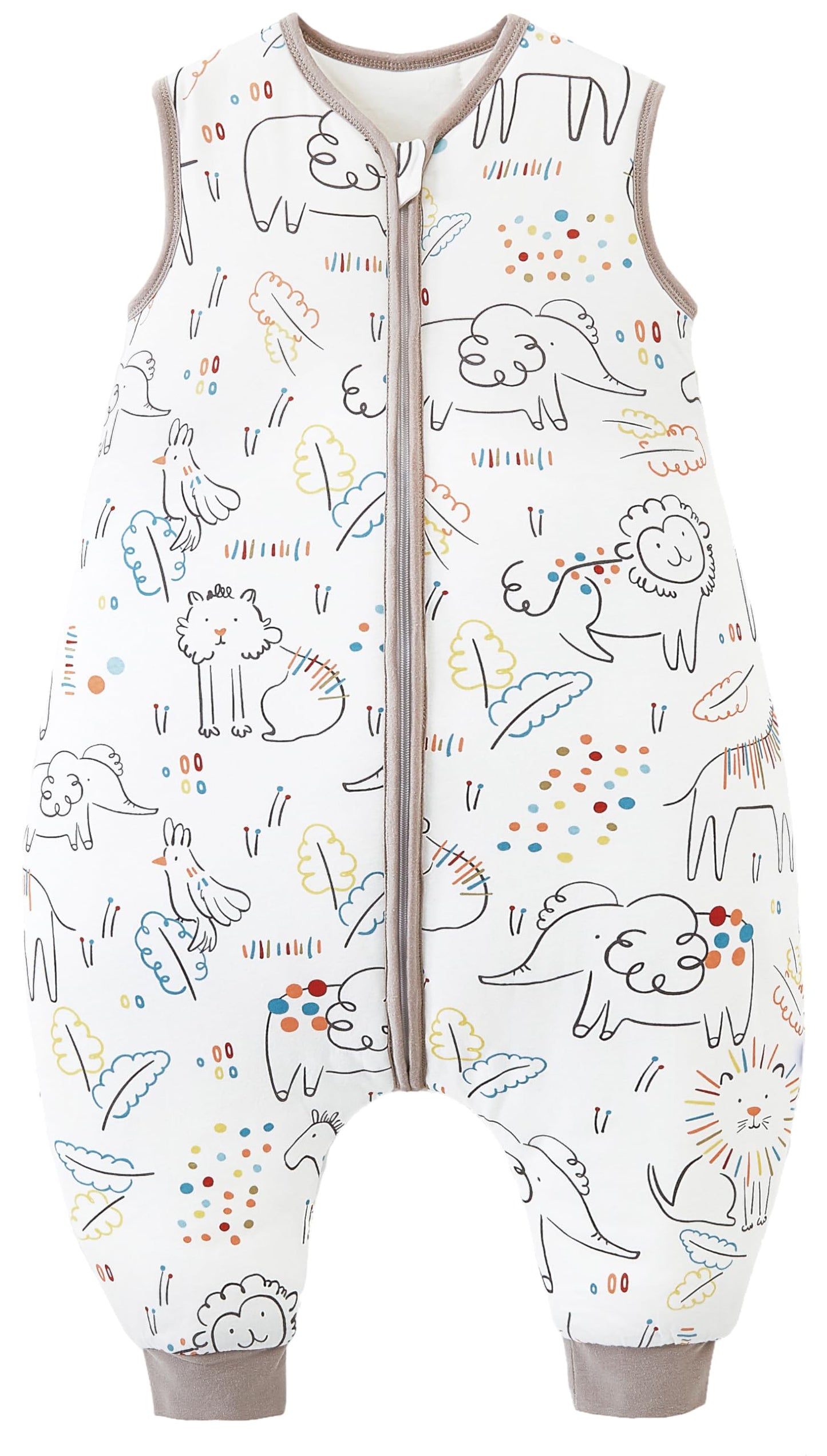 Chilsuessy Baby Sleeping Bag with Legs, 2.5 Tog All-Season Sleeping Bag (CPC Certification) for Infants, Children, Dinosaur Park, 80 cm, Baby Height 90–100 cm