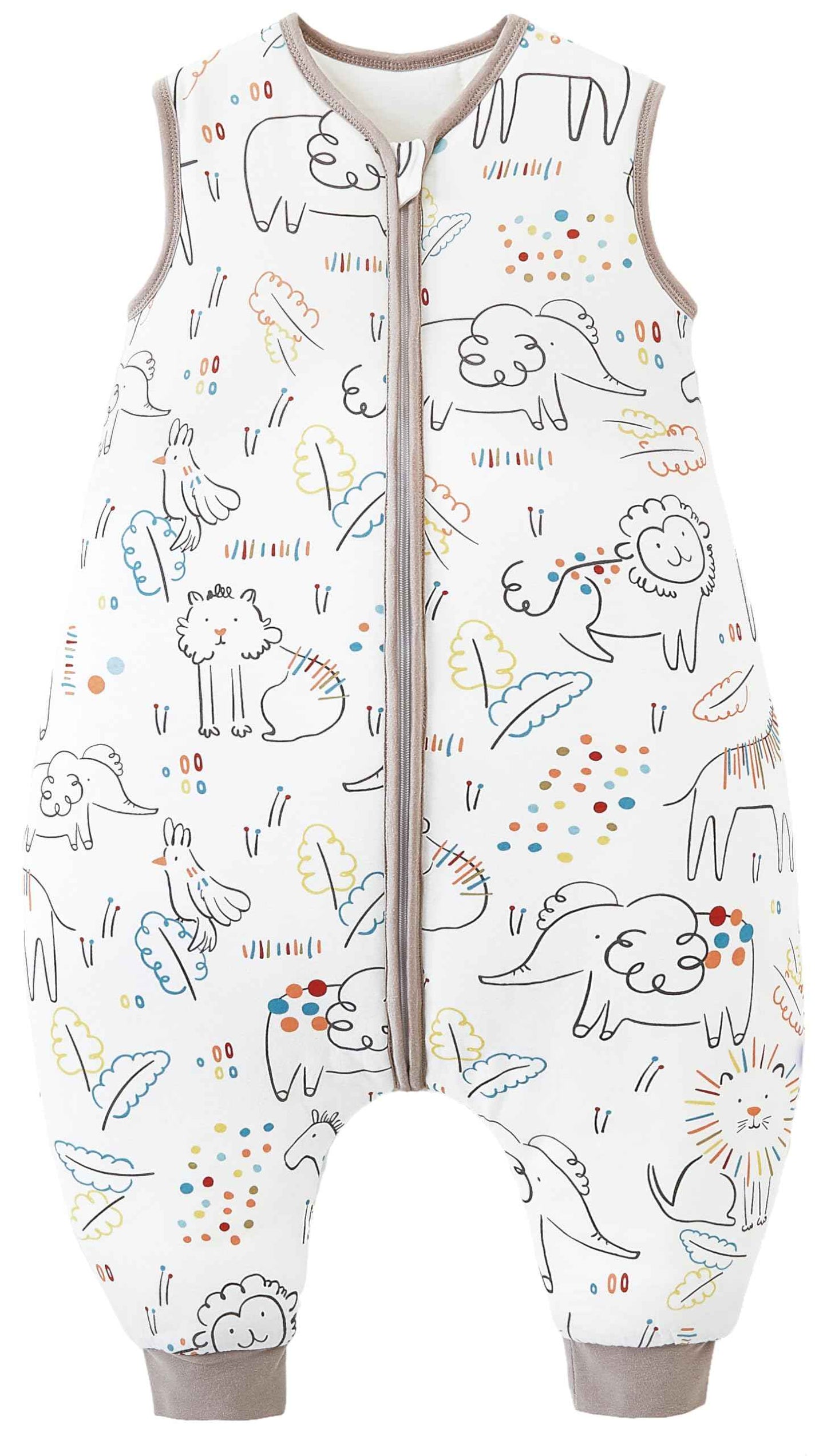 Chilsuessy Baby Sleeping Bag with Legs, 2.5 Tog All-Season Sleeping Bag (CPC Certification) for Infants, Children, Dinosaur Park, 80 cm, Baby Height 90–100 cm