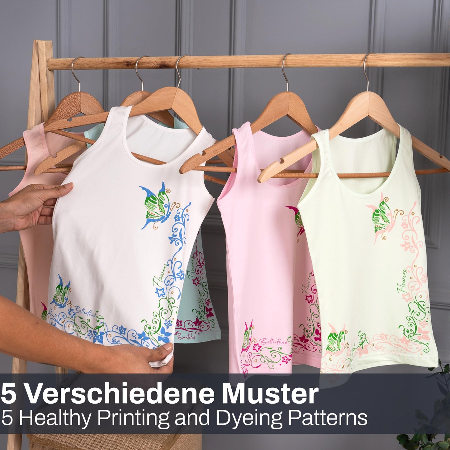 LOREZA ® 5 girls' cotton undershirts tank tops - sizes 92-170
