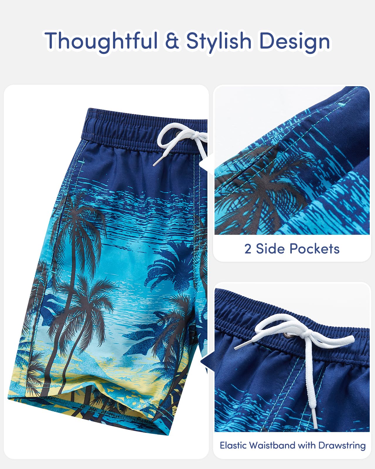 Adorel Boys' Swimming Trunks with Inner Briefs