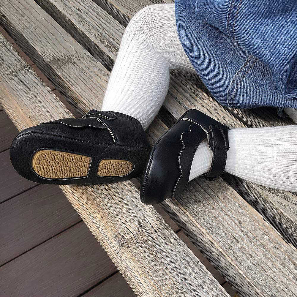 MASOCIO Baby Lauflernschuhe Krabbelschuhe Mädchen Kleinkind Rutschfesten Lederpuschen Babyschuhe 3-18 Monate