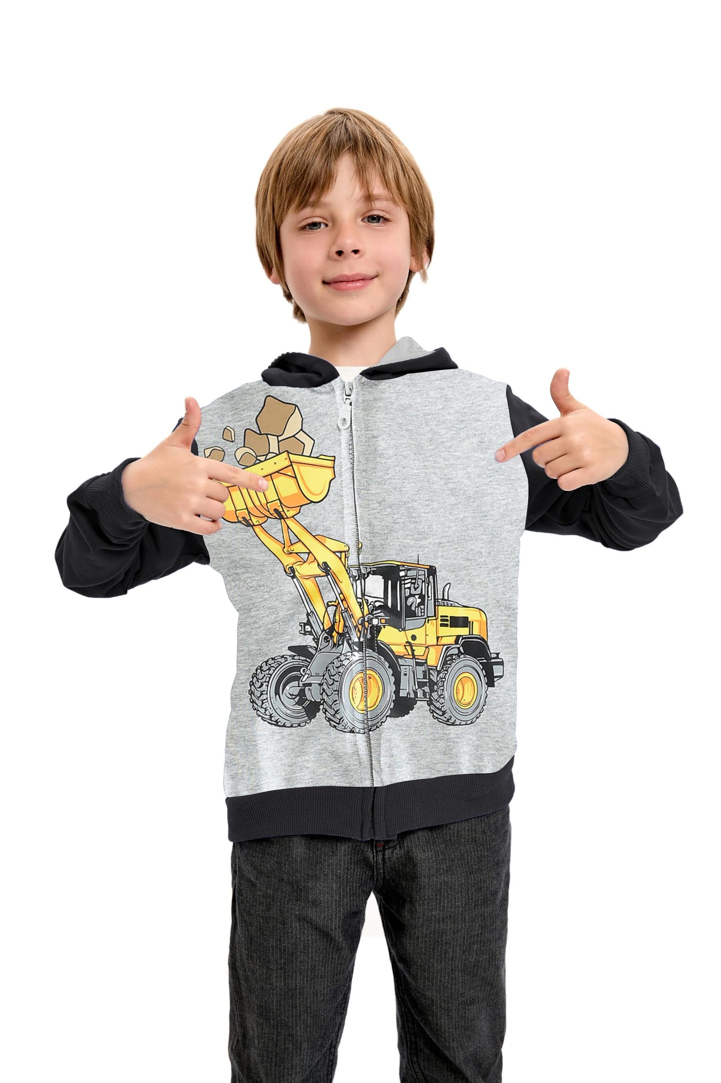CM-Kid Hoodie Boys Hoodie Zipper Sweat Jacket Long Sleeve Children Cotton Hooded Jacket Warm Tops Size 92-122