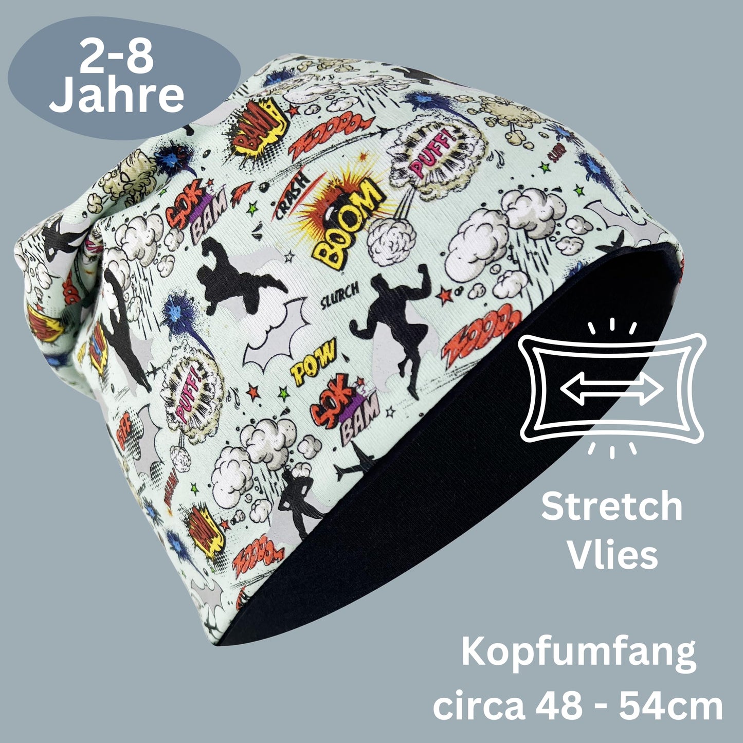 Heckbo 360° Reflector Children's Hat & Loop Scarf Set, Many Designs, 2–8 Years, 95% Cotton, Soft & Easy-Care Stretch Material, for Boys, Girls, Beanie for Spring, Summer, Autumn, Winter