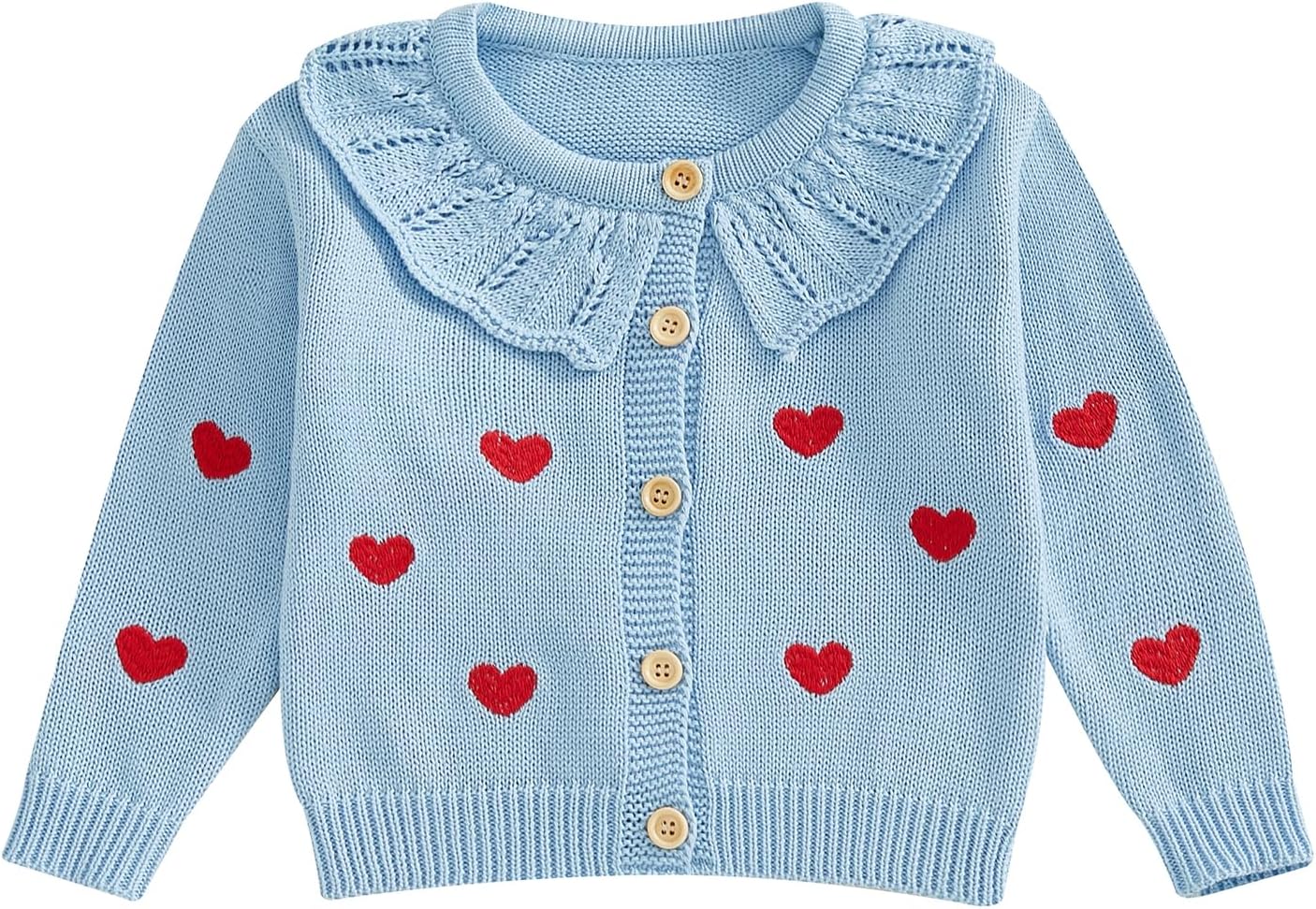 FOMOYUU Strickjacke für Kleinkinder und Neugeborene, Mädchen, langärmelig, Knopfleiste, Sweatshirt, Jacke, Herbst-Outfits
