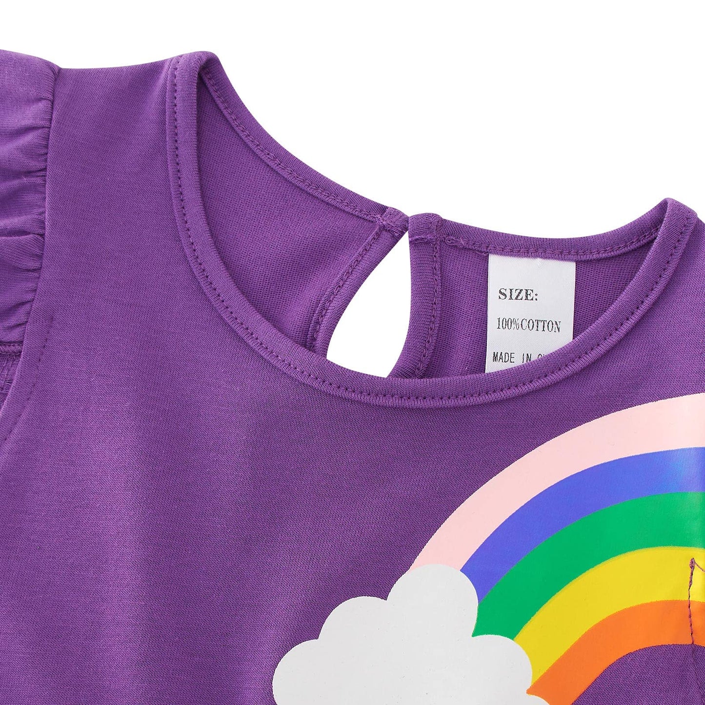 SFreeBo Girls Dresses Unicorn Rainbow Dress Kids Girls Gift Cotton Colourful Dresses for Girls 104 110 116 122 128