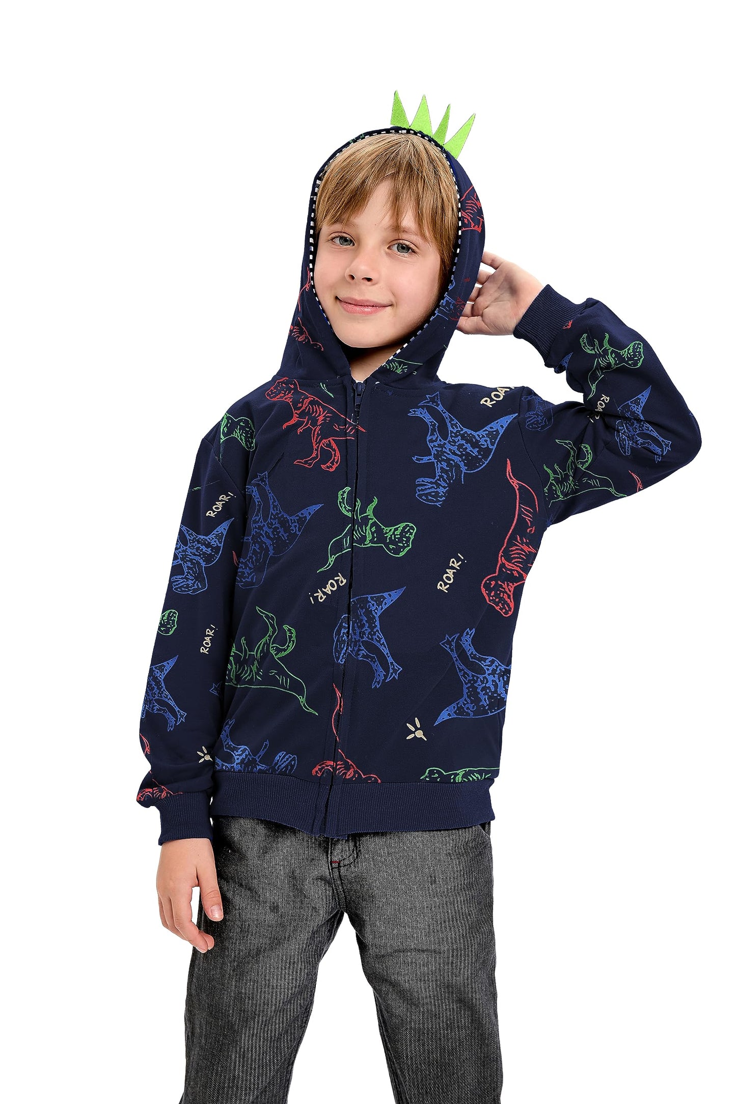 CM-Kid Hoodie Boys Hoodie Zipper Sweat Jacket Long Sleeve Children Cotton Hooded Jacket Warm Tops Size 92-122