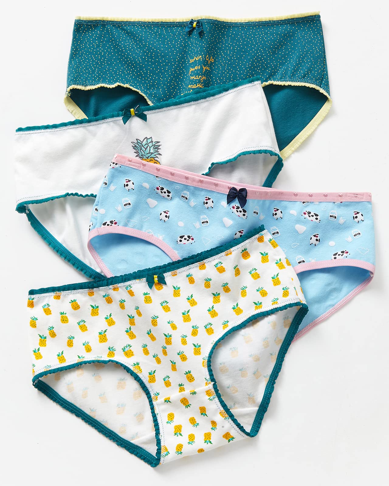 Adorel Girls' Briefs Cotton Teenage Underwear 12-Pack