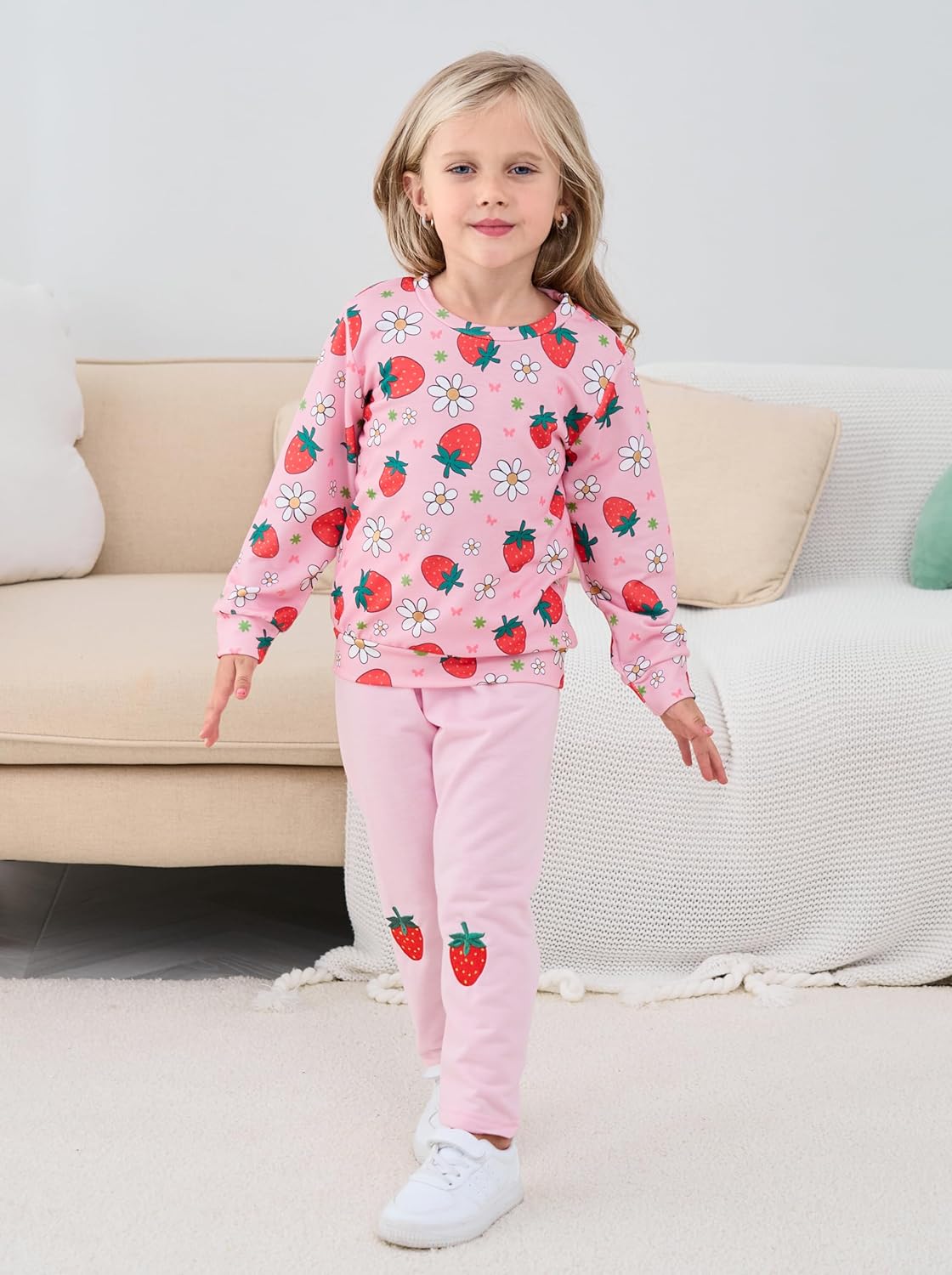 Unicorn Outfits for Little Girls 2 Pieces Ruffle Sleeve Sweatshirt + Leggings Autumn Leopard Clothing Sets 2-10 Years Old