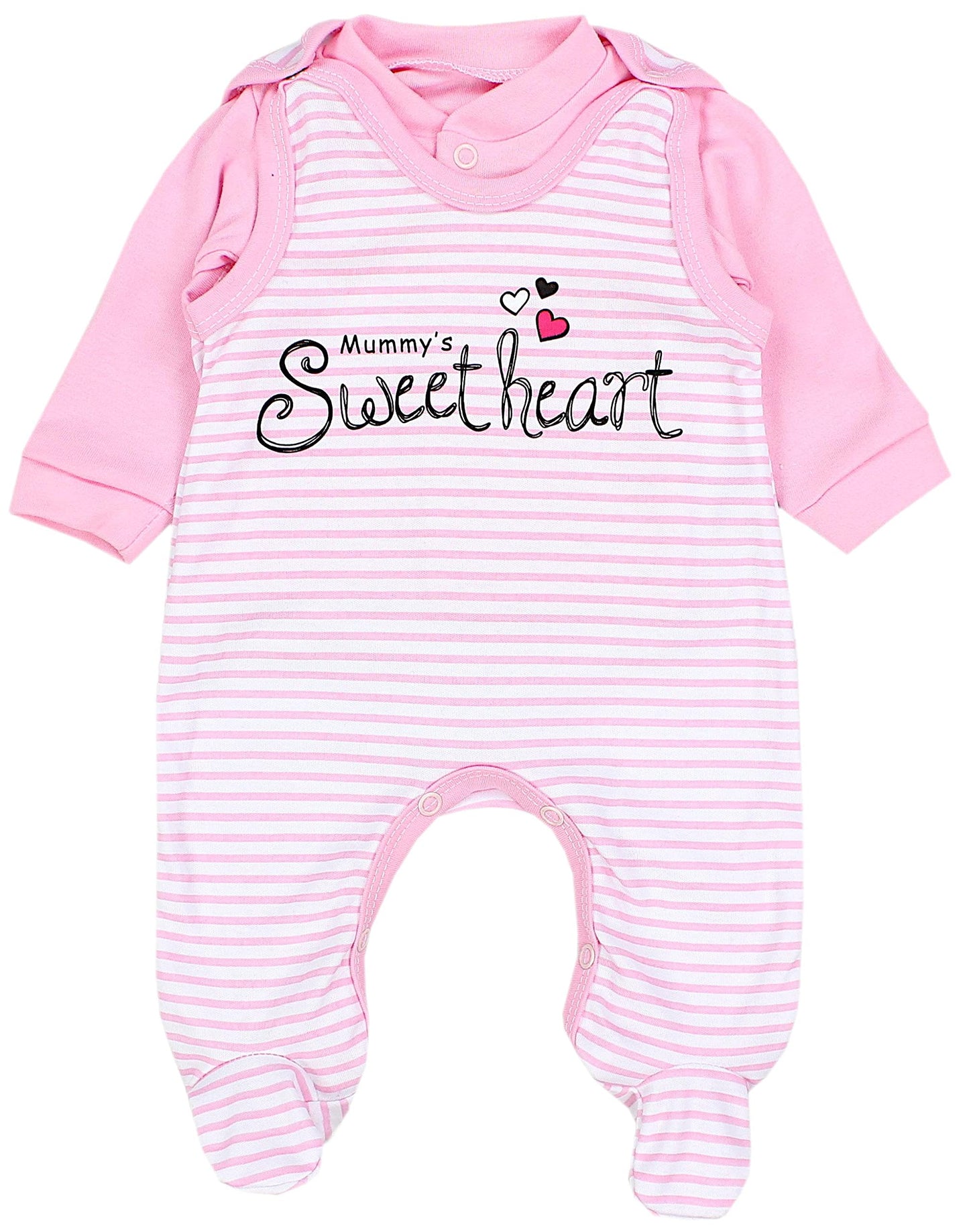 TupTam Baby Mädchen Jungen Strampler mit Langarmshirt Aufdruck Spruch 2 teilig