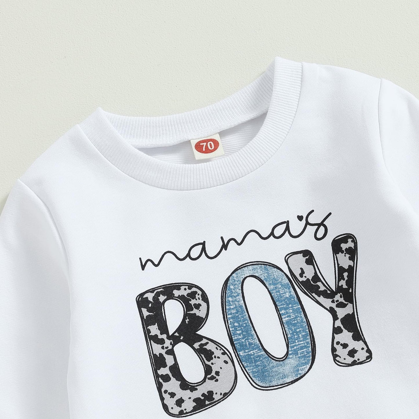Geagodelia Baby Boys Clothing Outfit Baby Clothing Set Long Sleeve Sweatshirt + Trousers Newborn Soft Baby Set Mama's Boy 2-Piece