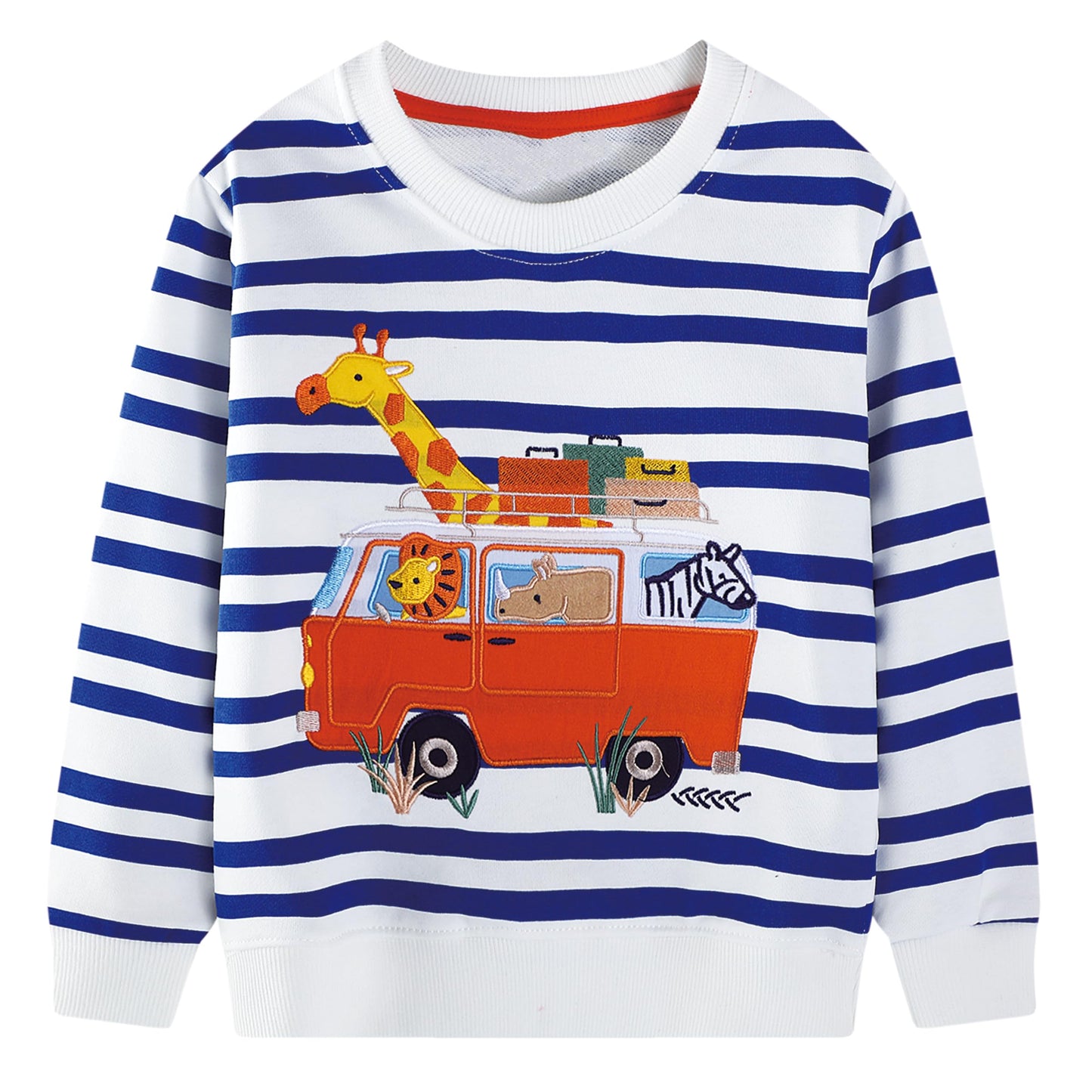 Boys' Pullover Sweatshirt Kids Casual Long Sleeve Tops Animal Aeroplane Winter Warm Striped Tops Age 2-7 Years