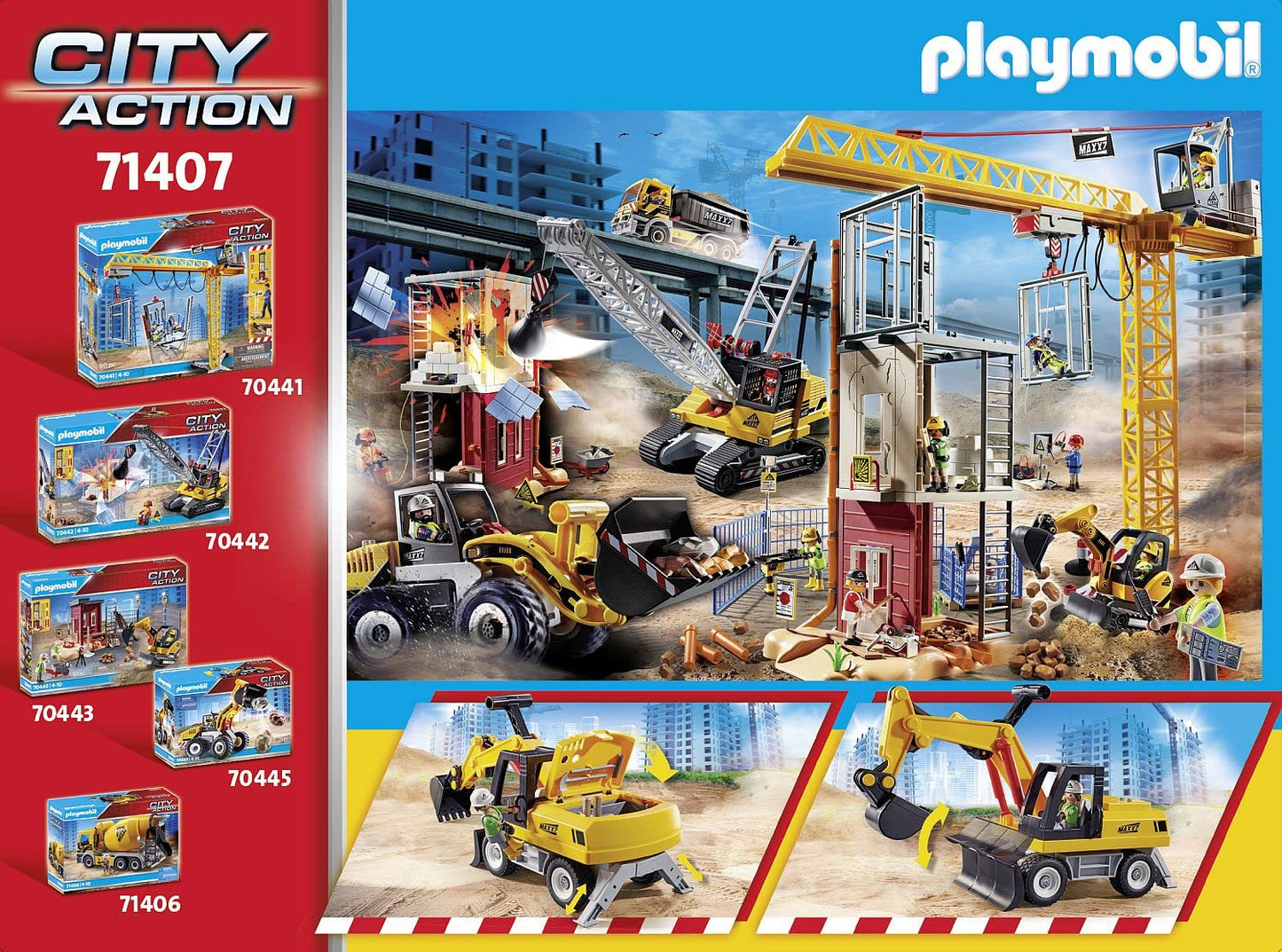 PLAYMOBIL Road Construction Site Toy Child Construction Site Play Set Toy for Children from 4 Years 71751