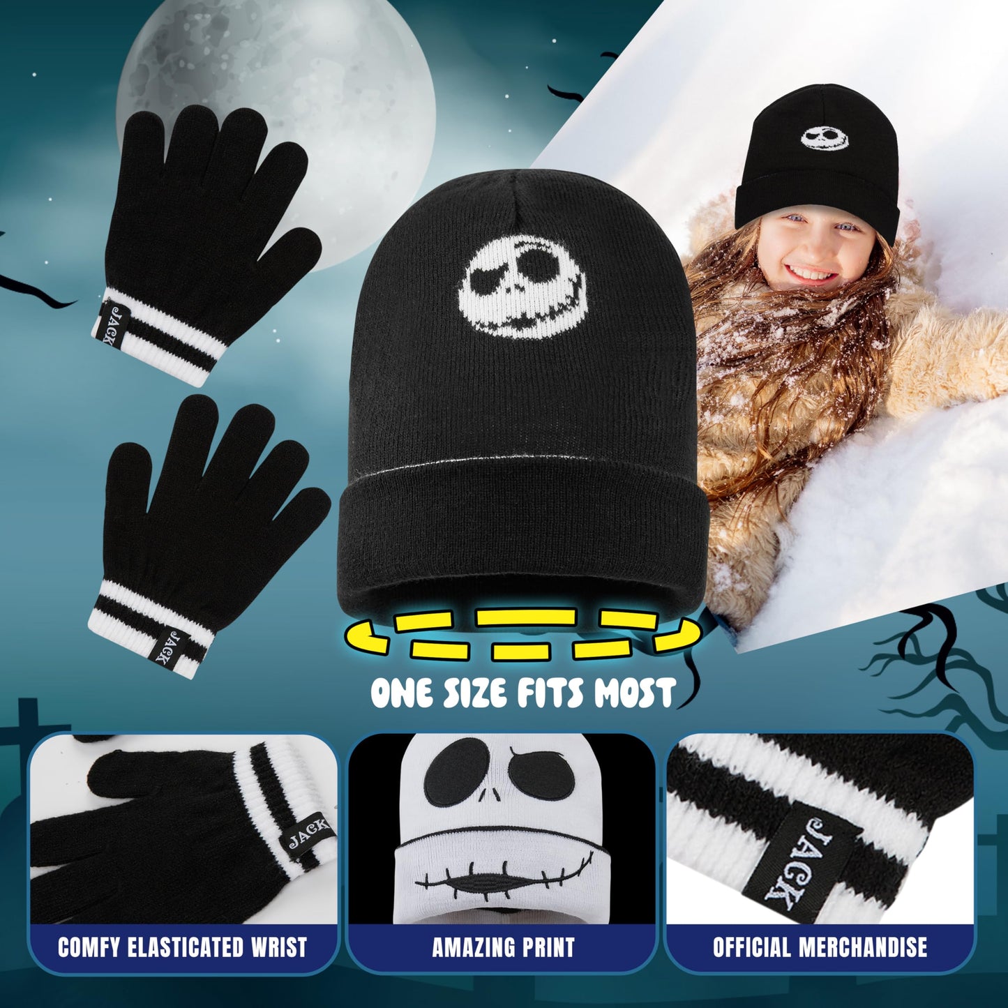 Disney The Nightmare Before Christmas Girls' Winter Accessory Set - Gifts Girls