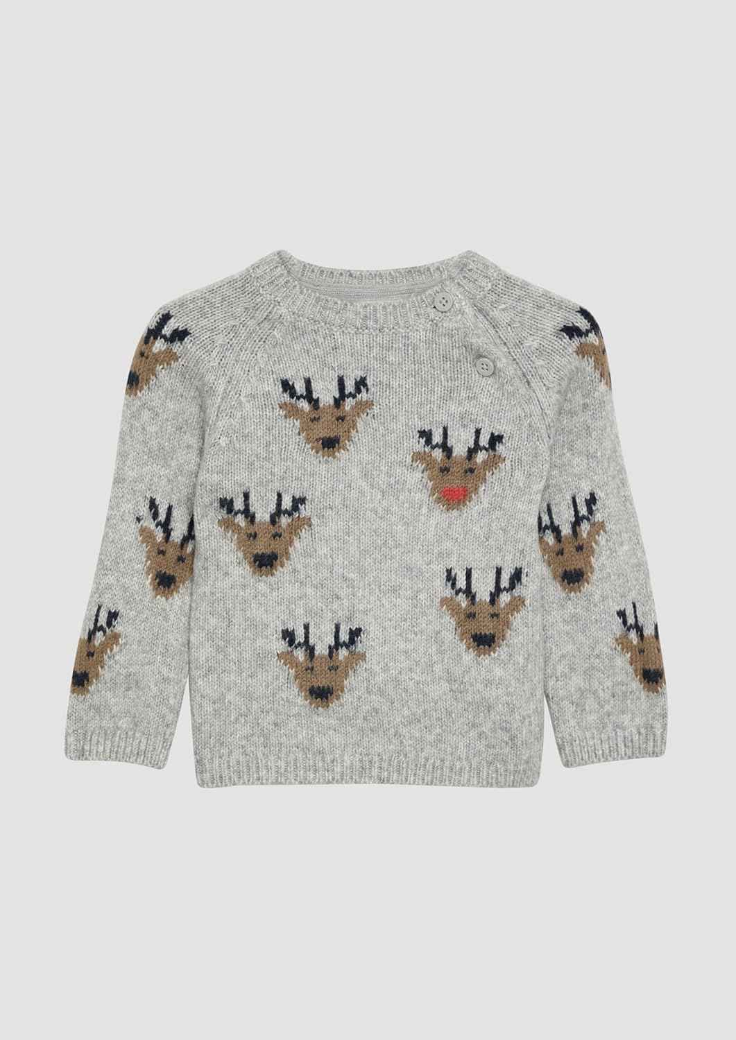 s.Oliver Mädchen Strickpullover mit Weihnachtsmotiv