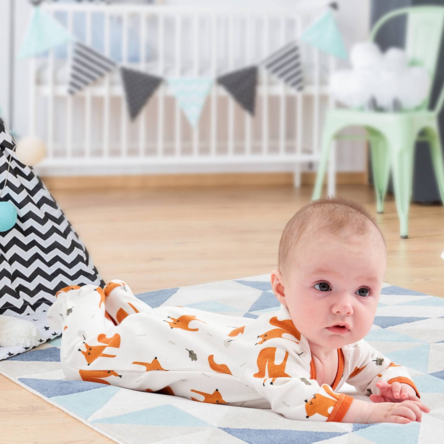 Amo nenes Sleep Romper Baby Boys Overall 3 Pack Unisex Pajamas Cotton Romper Jumpsuits Long Sleeve Player Baby Clothes with 0-7 Months