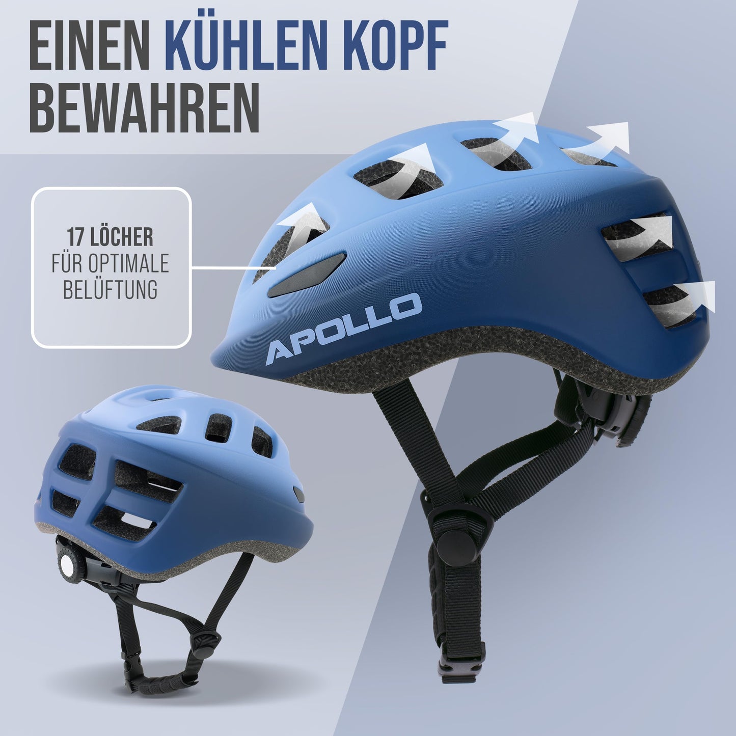 Apollo Kinder Fahrradhelm, Helm für Kinder & Jugendliche, Multisport Helm, Fahrradhelm Mädchen, Fahrradhelm Jungen, Kinderhelm ab 3 Jahre, Verstellbarer Kinder-Helm, ab Größe 48, für Fahrrad & Roller