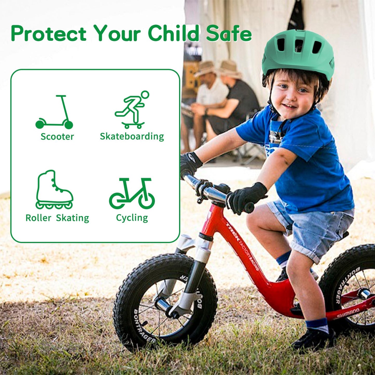 FAYDUDU Toddler Helmet Children's Bicycle Helmet Baby Multi-Sport Adjustable Helmet Sports Helmet Cycling Bicycle Scooter Skateboard Helmet Lightweight for Children Boys Girls from 2-8 Years Old