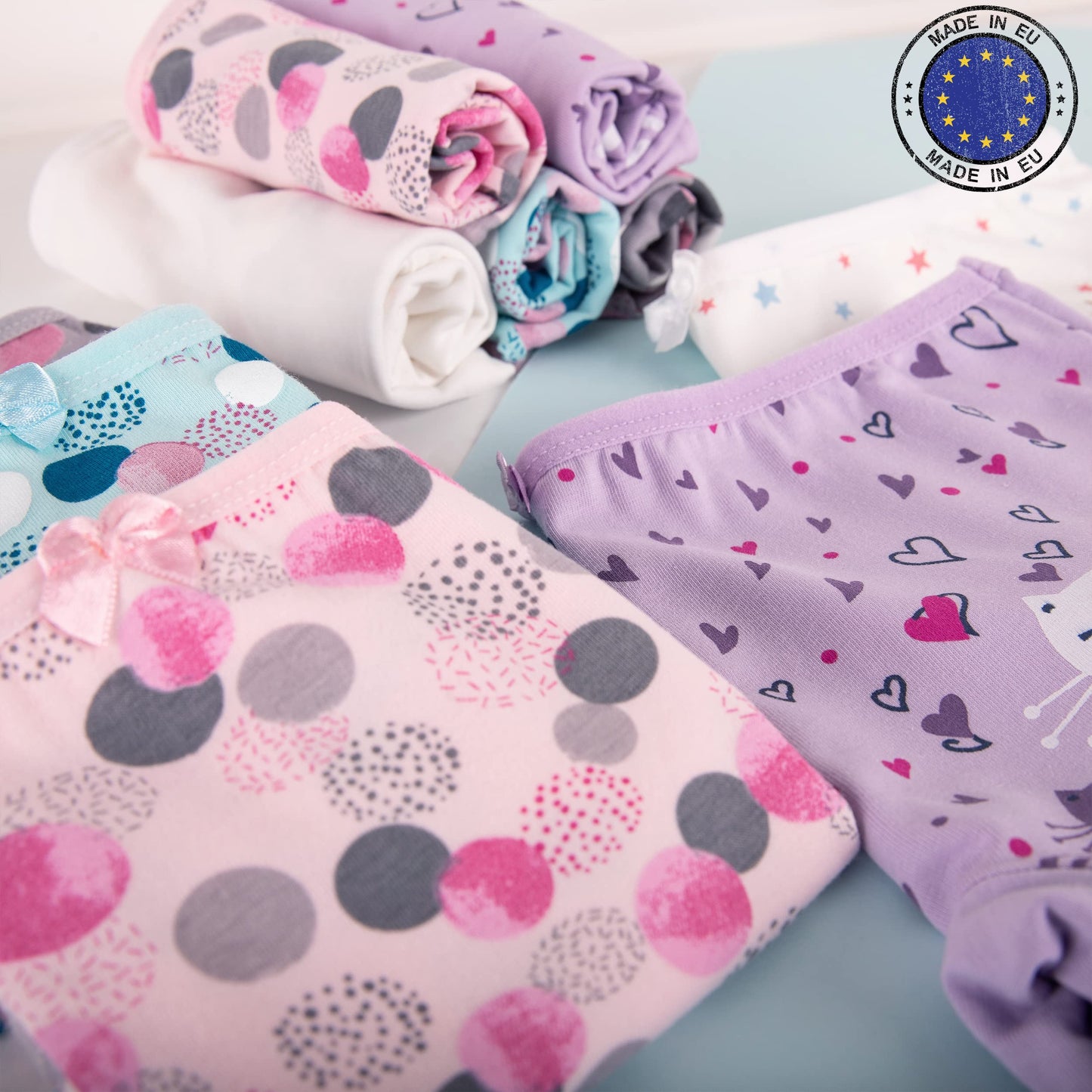 LOREZA ® 10er Pack Mädchen Pantys Boxershorts Unterwäsche aus Baumwolle - Gr. 92-170