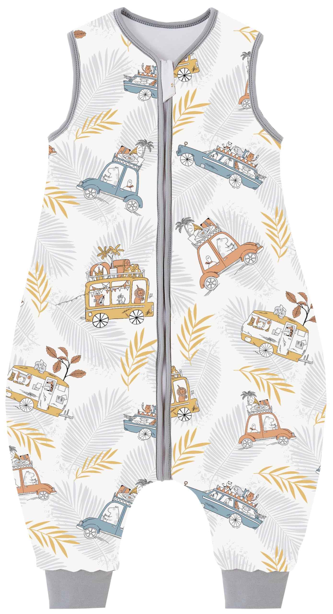 Chilsuessy Baby Sleeping Bag with Legs, 2.5 Tog All-Season Sleeping Bag (CPC Certification) for Infants, Children, Dinosaur Park, 80 cm, Baby Height 90–100 cm