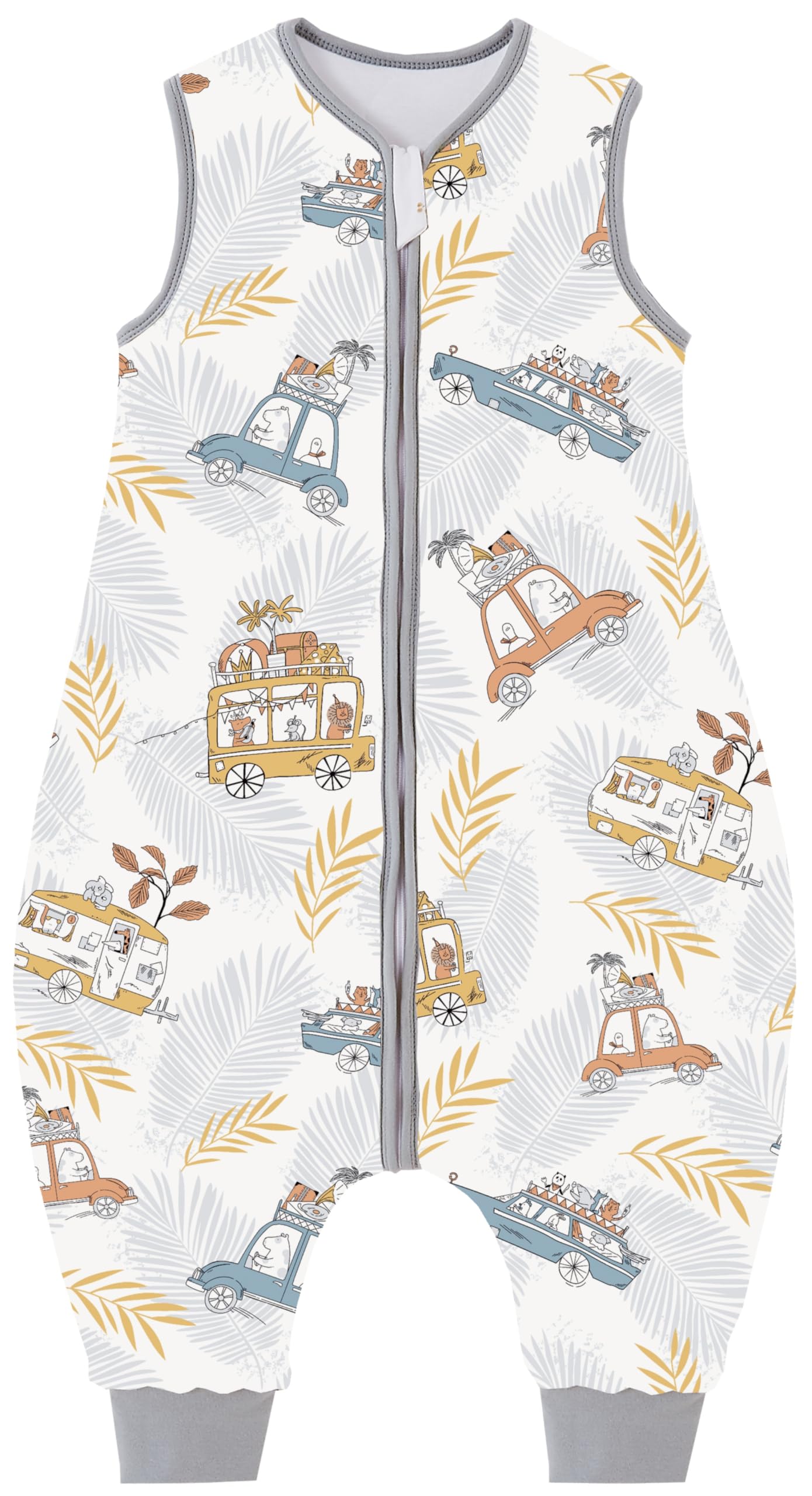Chilsuessy Baby Sleeping Bag with Legs, 2.5 Tog All-Season Sleeping Bag (CPC Certification) for Infants, Children, Dinosaur Park, 80 cm, Baby Height 90–100 cm