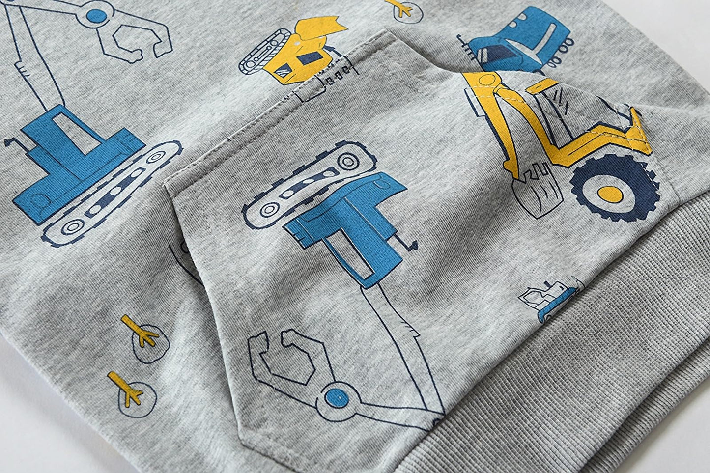 CM-Kid Hoodie Jungen Kapuzenpullover Langarm Bunt Kinder Sweatshirts Traktor Truck Dinosaurier Tops 1-7 Jahre Gr.92-134