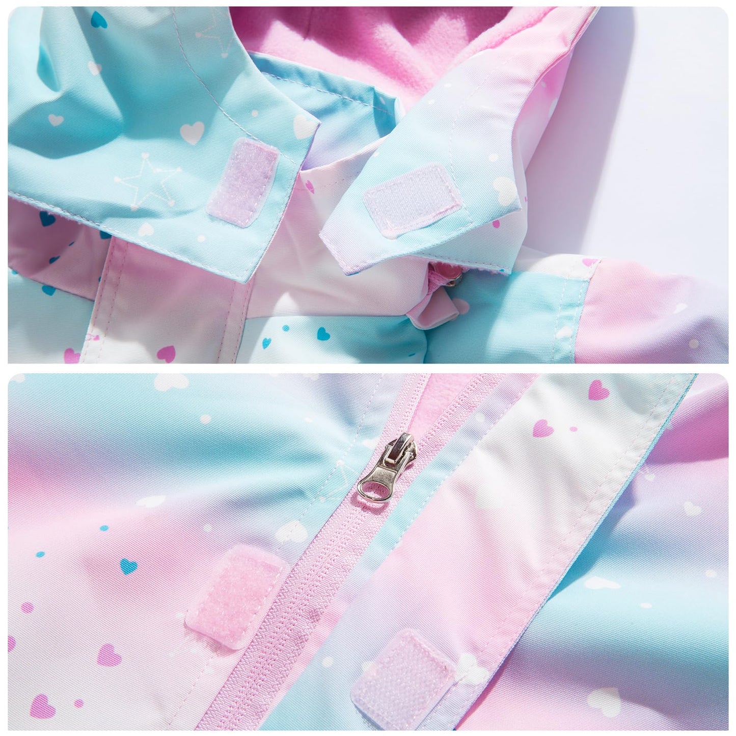 SXSHUN Children's Girls' Softshell Jacket with Fleece Lining Transition Jacket Print Hiking Jacket Outdoor Jacket Warm Windproof Breathable Spring Autumn