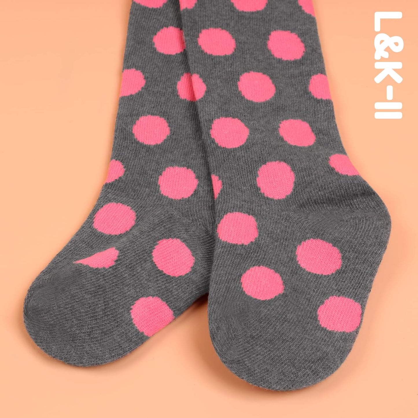 L&K-II Pack of 4 Baby Tights for Baby Girls with Dots Stripes Carzen and Butterfly Motif 2762
