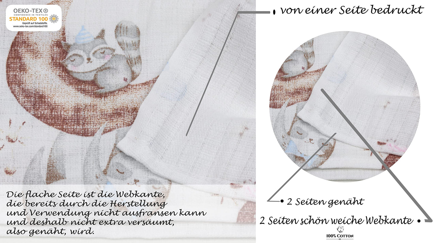 FENSILO - Mulltücher - Mullwindeln - 10er Pack 70x80 cm - Stoffwindeln, Made IN EU, schadstoffgeprüft - Spucktücher Set für Mädchen – Baby Mullwindeln- Rosa - Oeko-TEX Zertifiziert