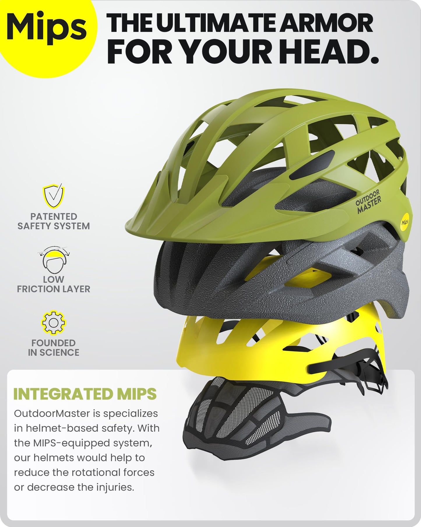 OutdoorMaster MIPS Fahrradhelm - Zwei herausnehmbare Innenfutter & Belüftung in Multi-Environment - Fahrradhelm in Mountain, Autobahn für Jugendliche & Erwachsene