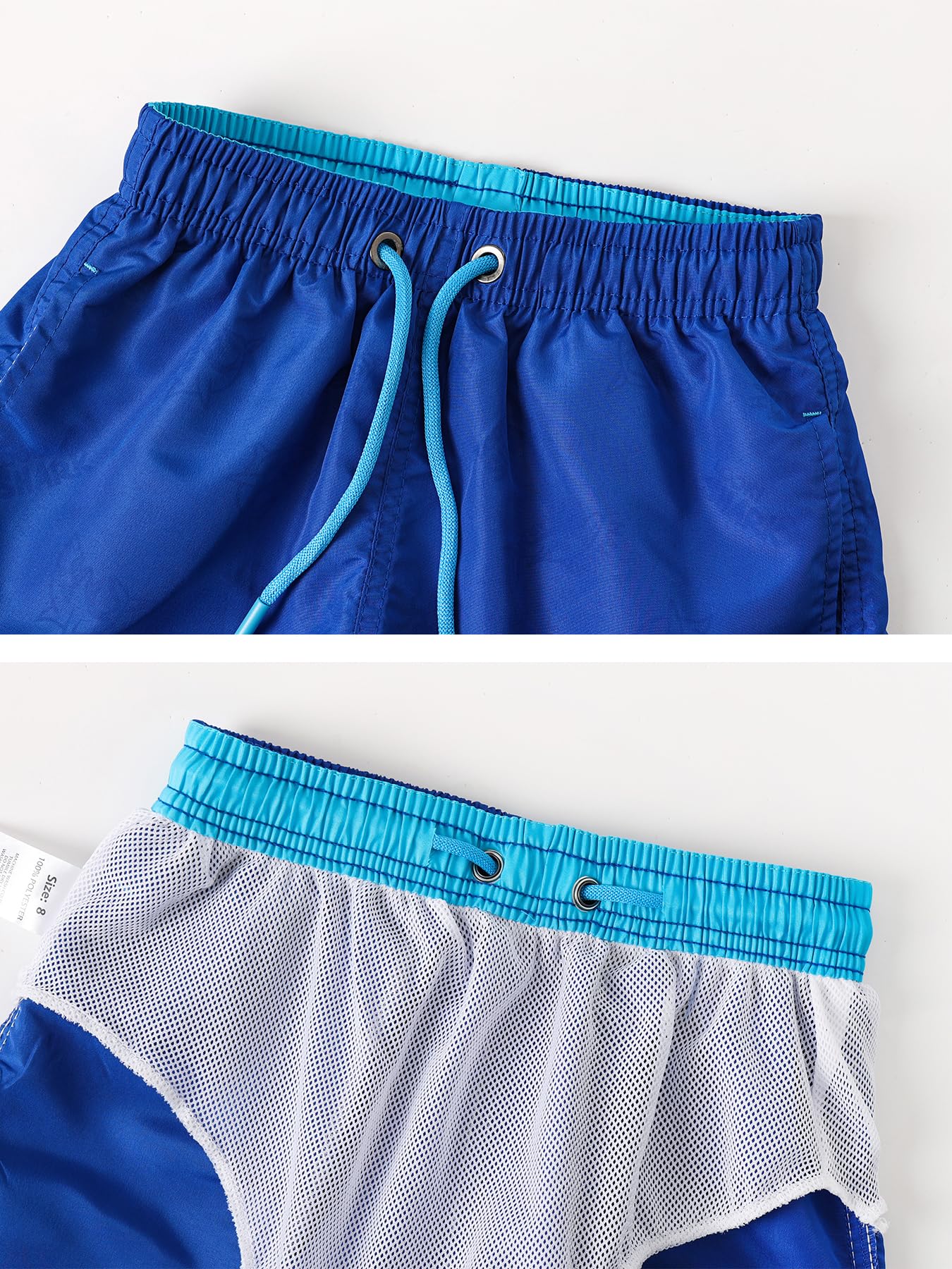 SERENYOU Boys' Board Shorts Children's Pattern Changing Swimming Shorts with Mesh Lining