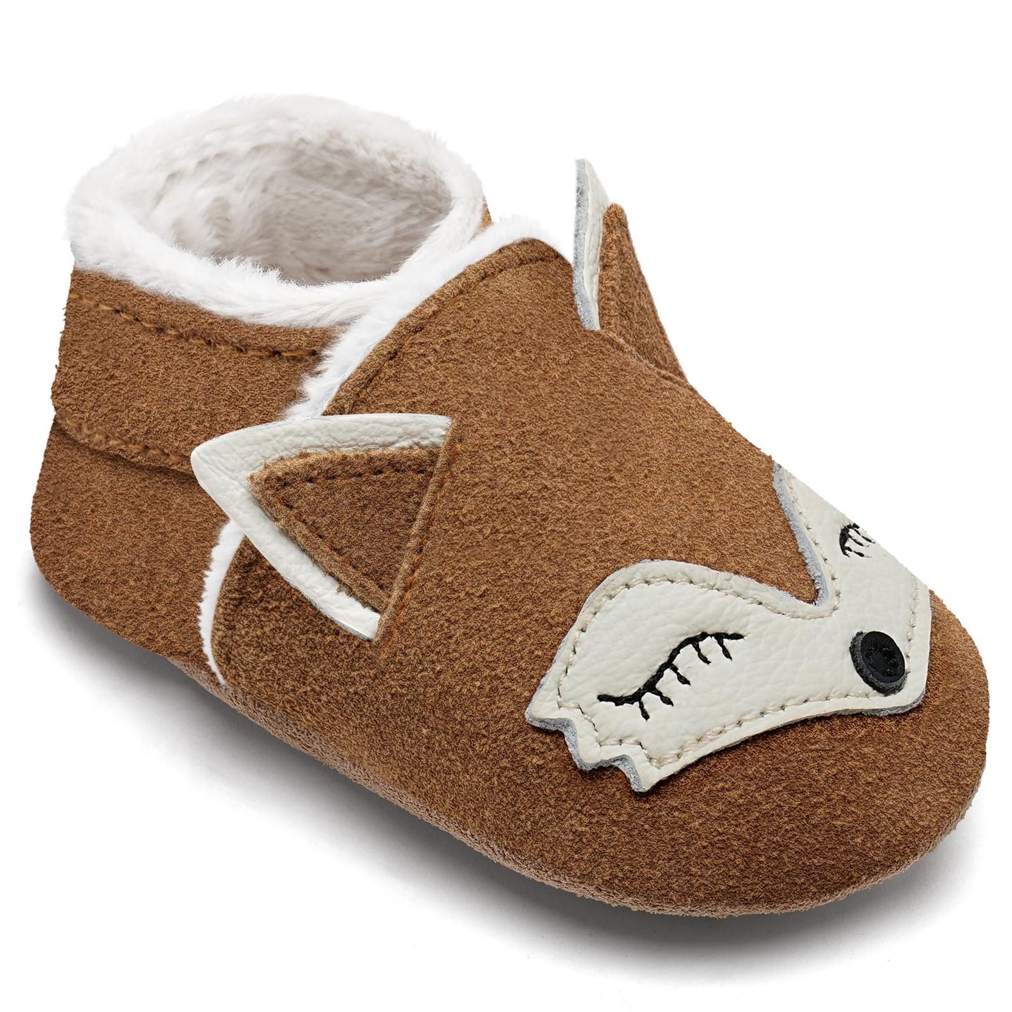 IceUnicorn Baby's Crawling Shoes, Winter First Walking Shoes, Baby Lined Leather Shoes, Soft Leather, Suede Soles, Leather Slippers