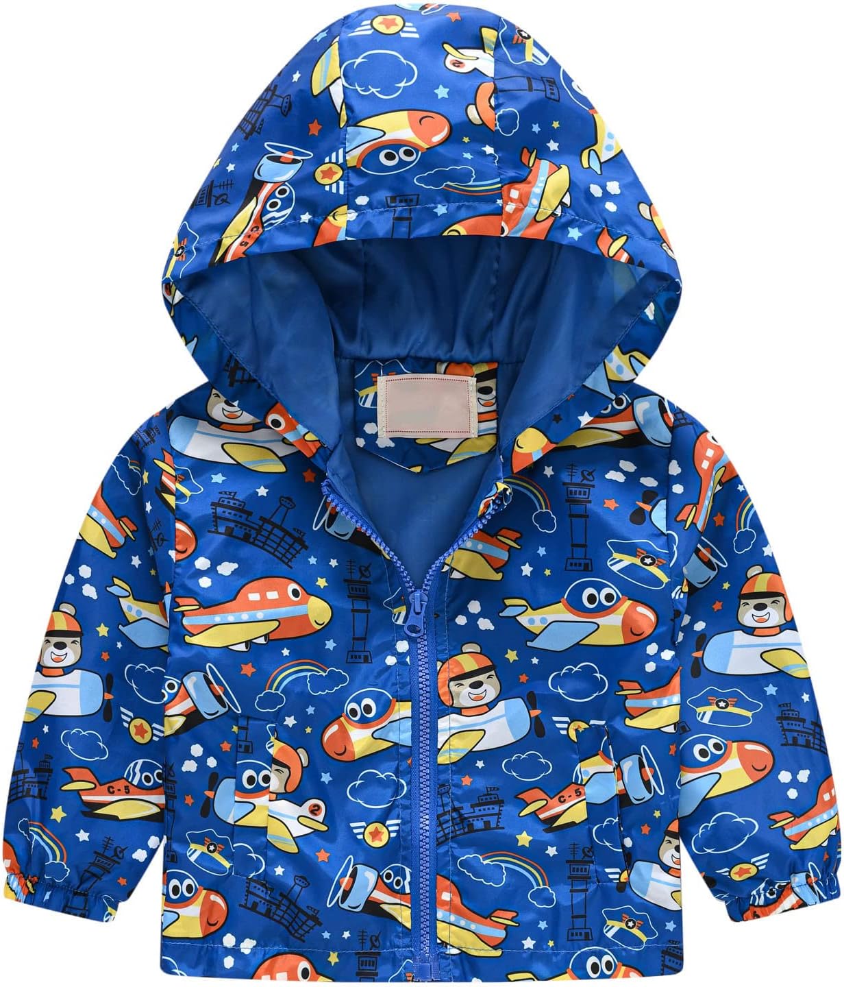 KQIVAM Children's Rain Jacket Transition Jacket Waterproof Outdoor Jacket Windproof with Hood Waterproof Jacket for Children Unisex Rainwear for Girls and Boys