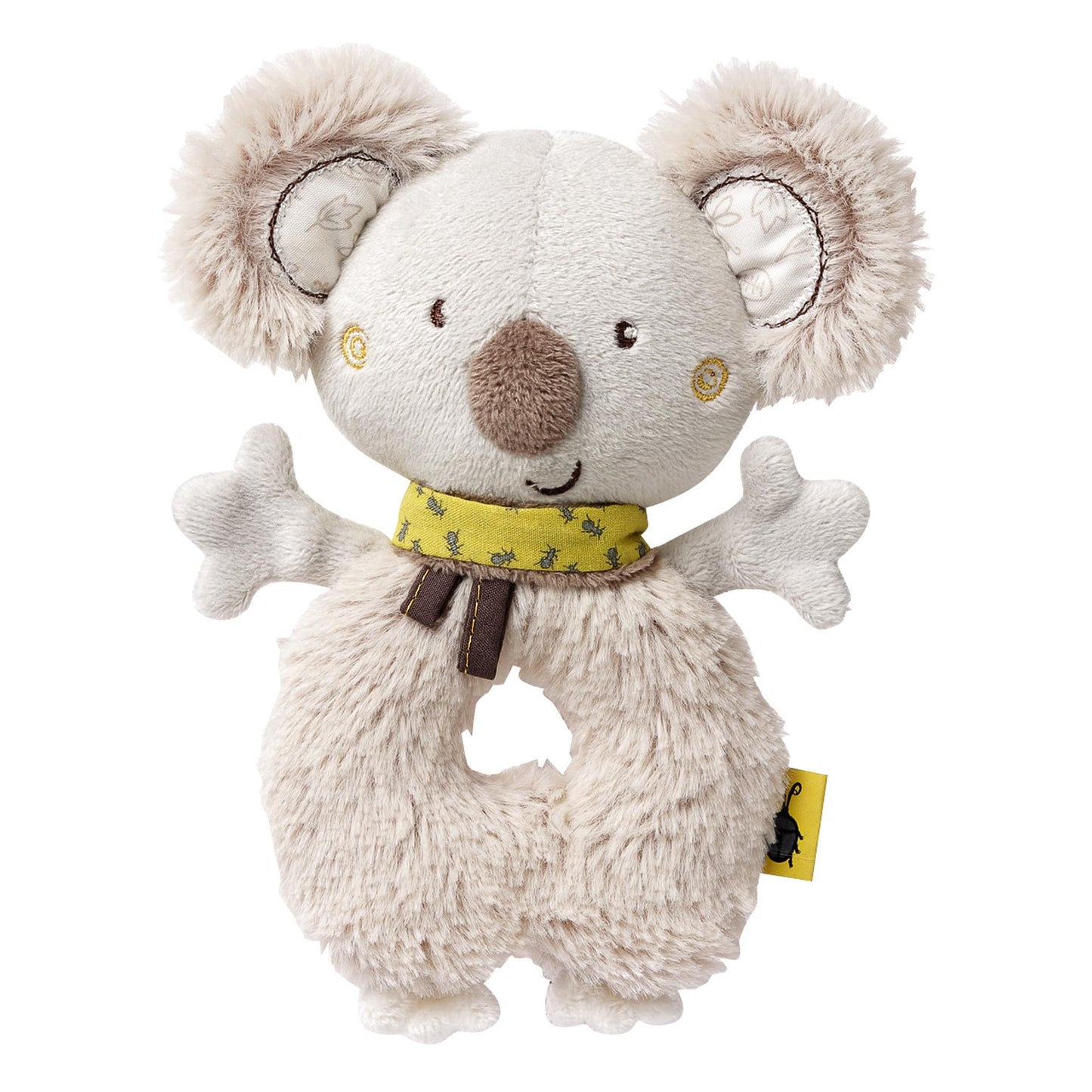 Fehn Baby Ring Greifling Lama - Kuscheltier Babyspielzeug mit Rassel - Motorikspielzeug für das spielerische Lernen - Plüschtier als Einschlafhilfe - Spielzeug für Babys & Kleinkinder ab 0+ Monaten