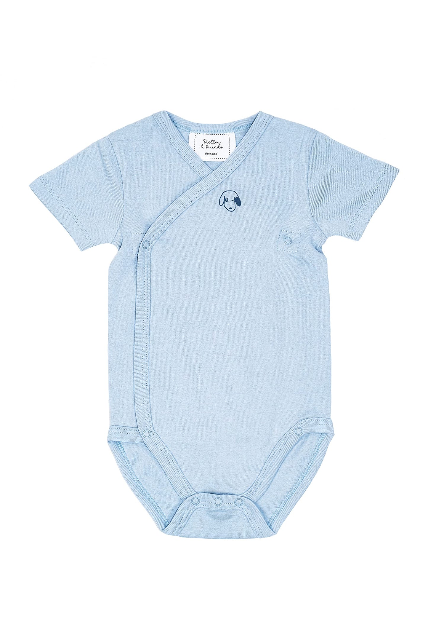 Stellou & friends Baby Body, 100% Bio-Baumwoll Wickelbody 3er MultiSet, kuschelweiche und hochwertige Kinder Kleidung für Jungs und Mädchen, Langarm & Kurzarm-body, OEKO-TEX 100 Zertifiziert