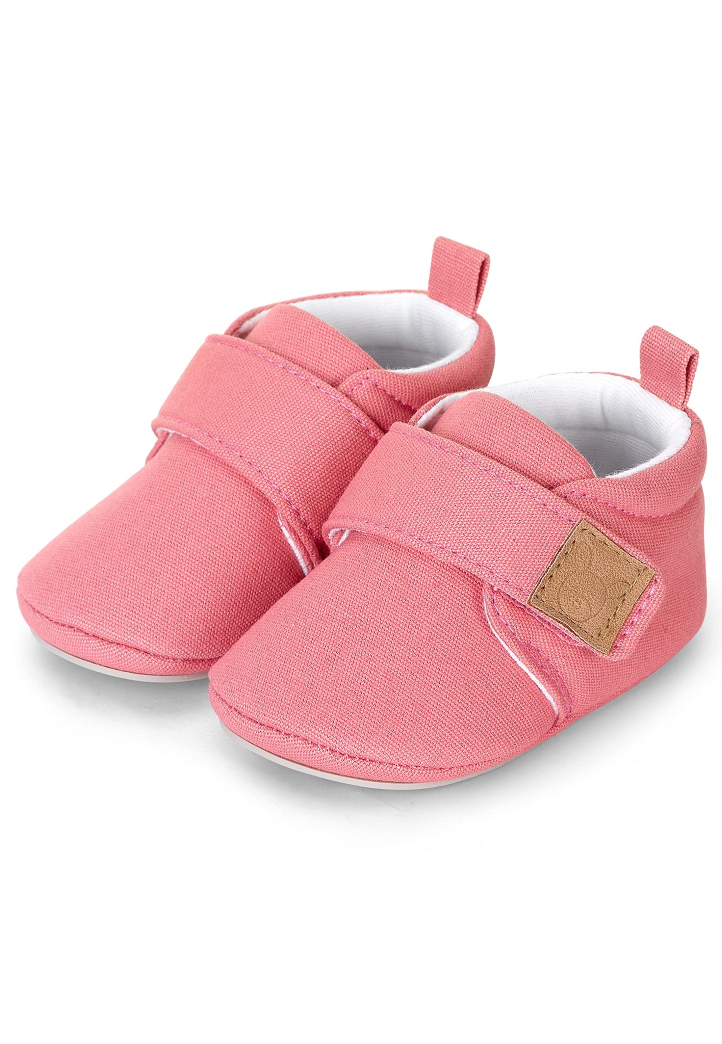 Sterntaler Krabbelschuhe uni - Baby Schuhe aus Canvas mit Klettverschluss - Baby und Kleinkind Hausschuh - aufgenähte Sternen Sohle rutschfest - Unisex Sneaker mit Jersey Futter - steingrün