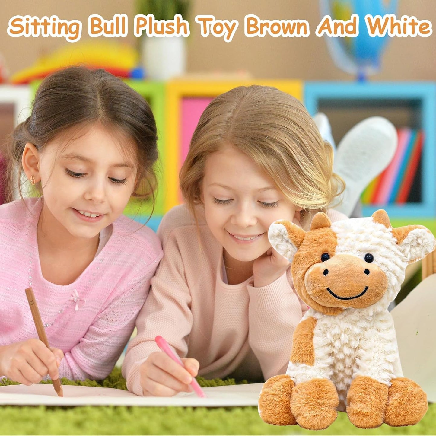 TIVUNORON Cows Kawaii Cuddly Toy, 22 cm Soft Cow Cuddly Toy, Plush Toy, Fluffy and Soft Cow Plush Toy, for Boys Girls Birthday, Children's Day, Christmas Gift