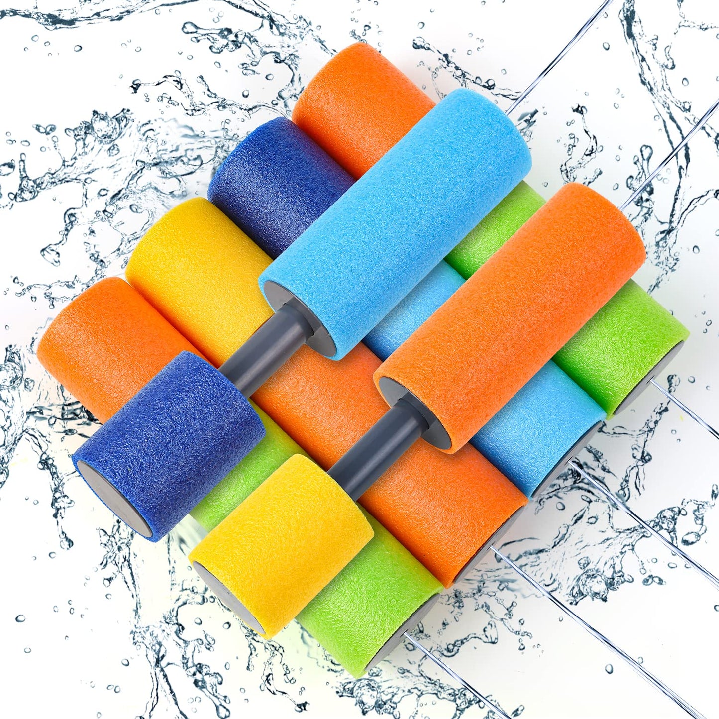 DERAYEE Packung mit 6 Wasserspritzpistolen, Wasserpistolenschaum Bunte Spritzpistole für Kinder und Erwachsene