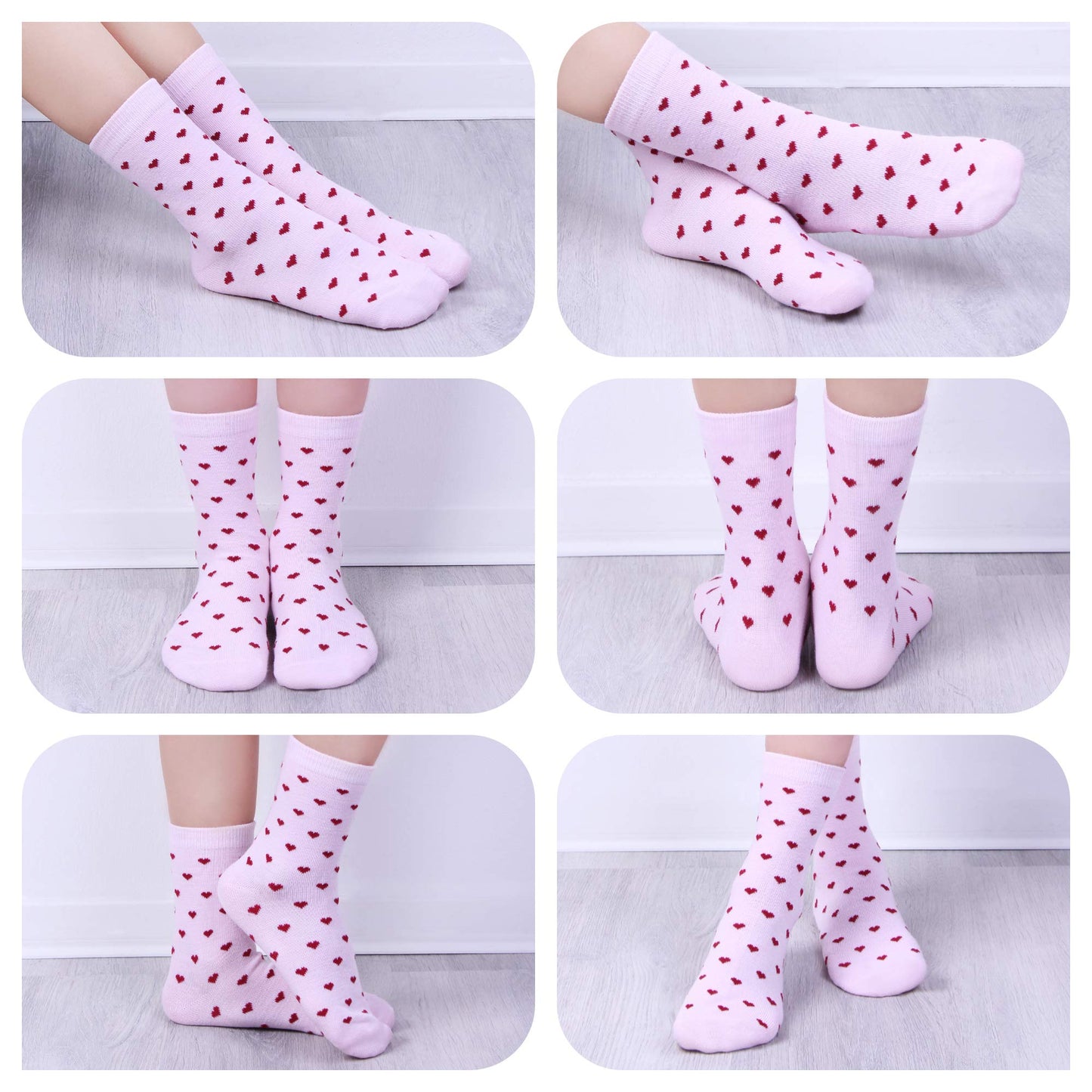 L&K-II 10/12 Paar Kinder Mädchen Socken aus Baumwolle Kleinkind niedliche Muster Kids Sneakersocken bunt 2808VA
