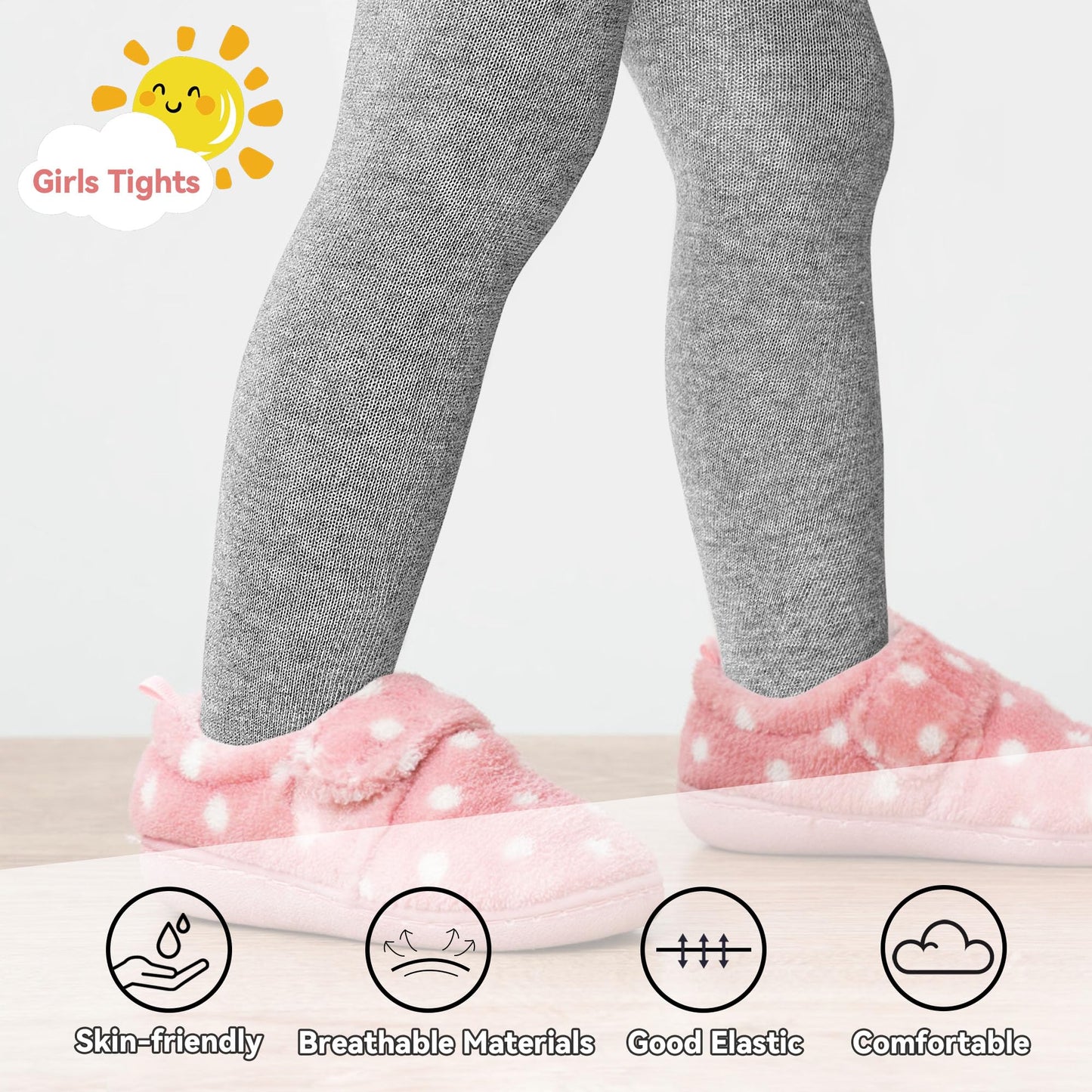 SPTRAMLE Baby Tights Girls Tights - 3 Pairs for Toddlers (0-2 Years) Cotton Tights, Baby Comfortable Breathable 9 Months 18 Months