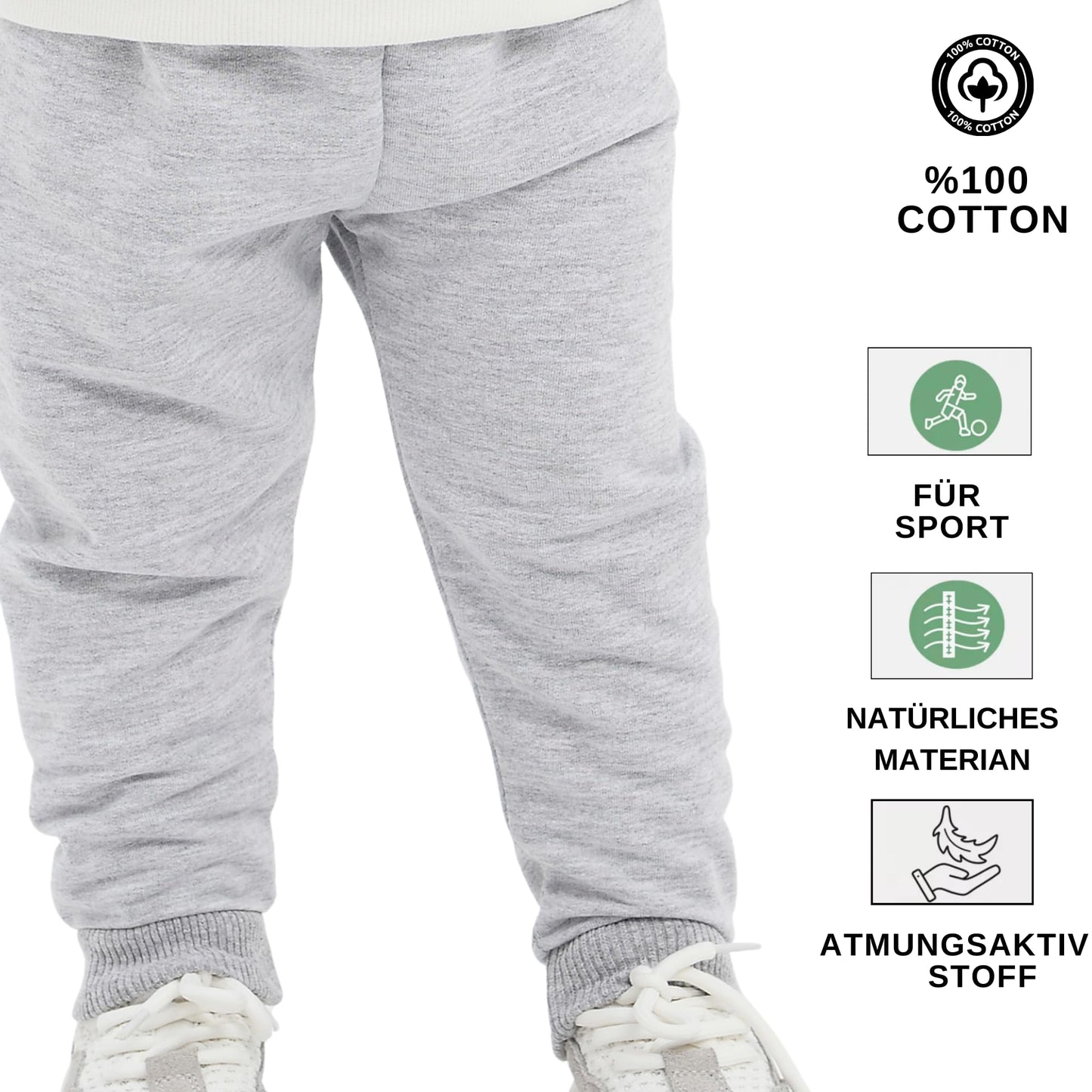 100% Baumwolle Babyhosen Kinderhosen | 2 er-Pack Lässig Sweathose Weiche und Bequeme Babykleidung für Jungen und Mädchen